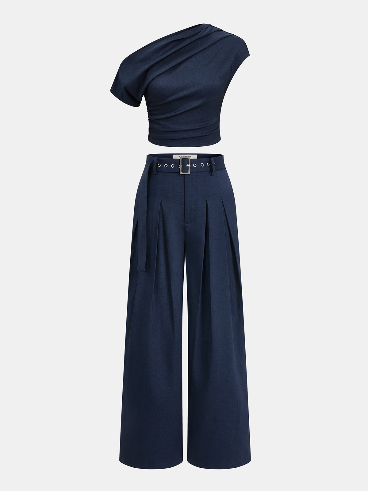 One-Shoulder Top & Wide-Leg Pants Set