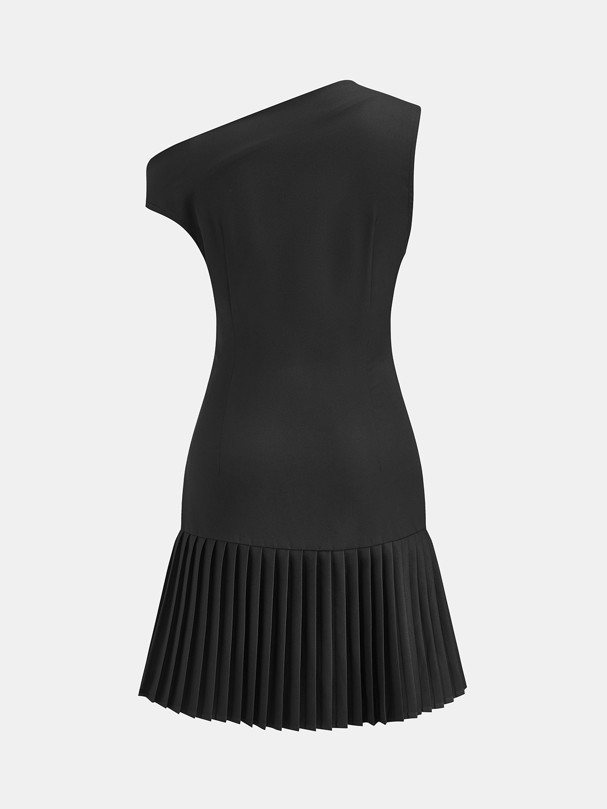 Mini-robe plissée froncée à épaules dénudées