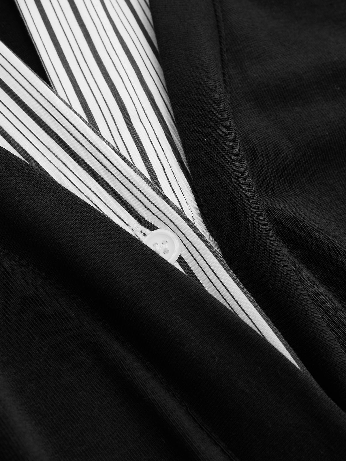 Polo manches longues bicolore à superposition simulée