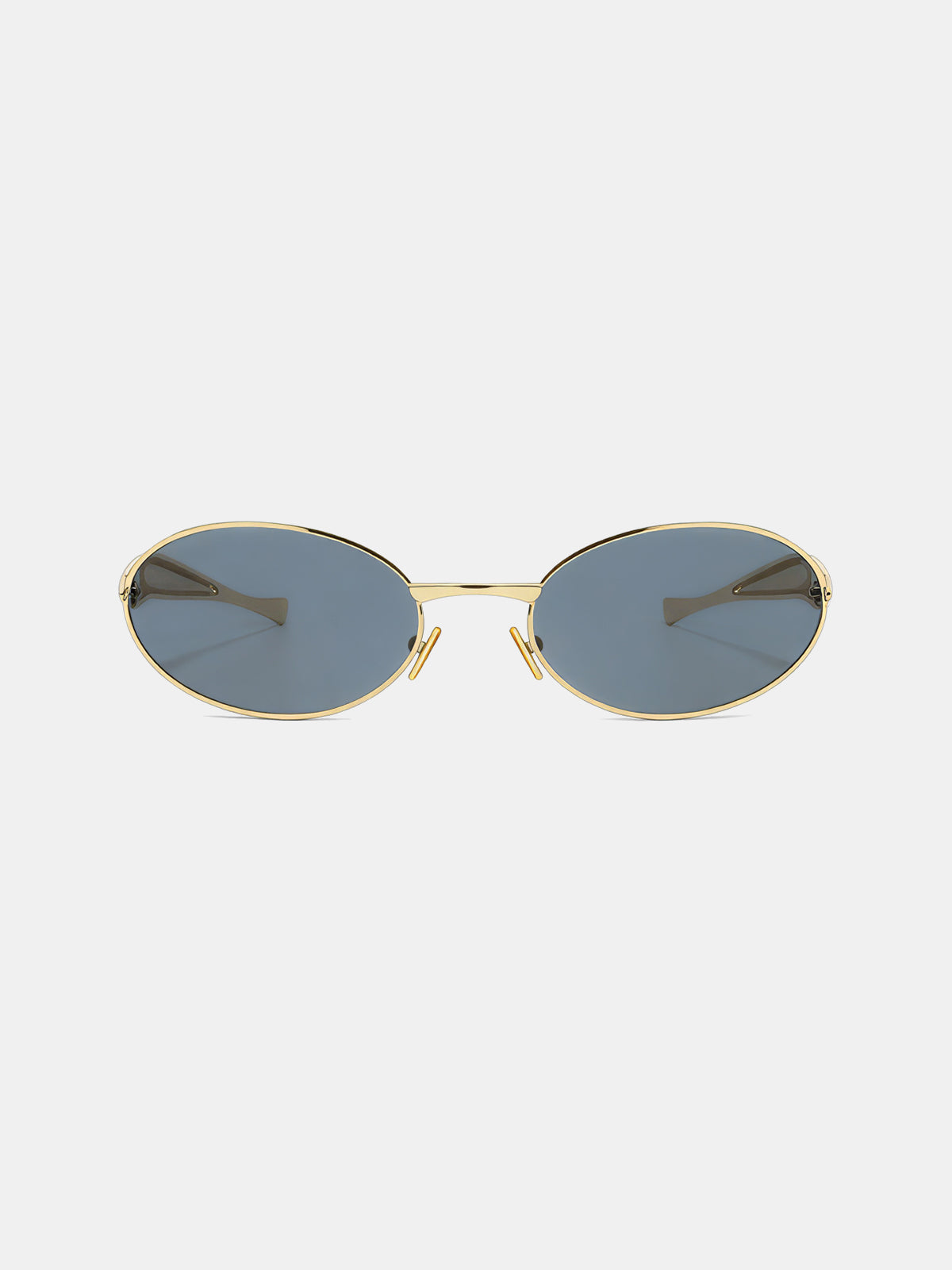 Sculpted Temple Oval Frame Sunglasses