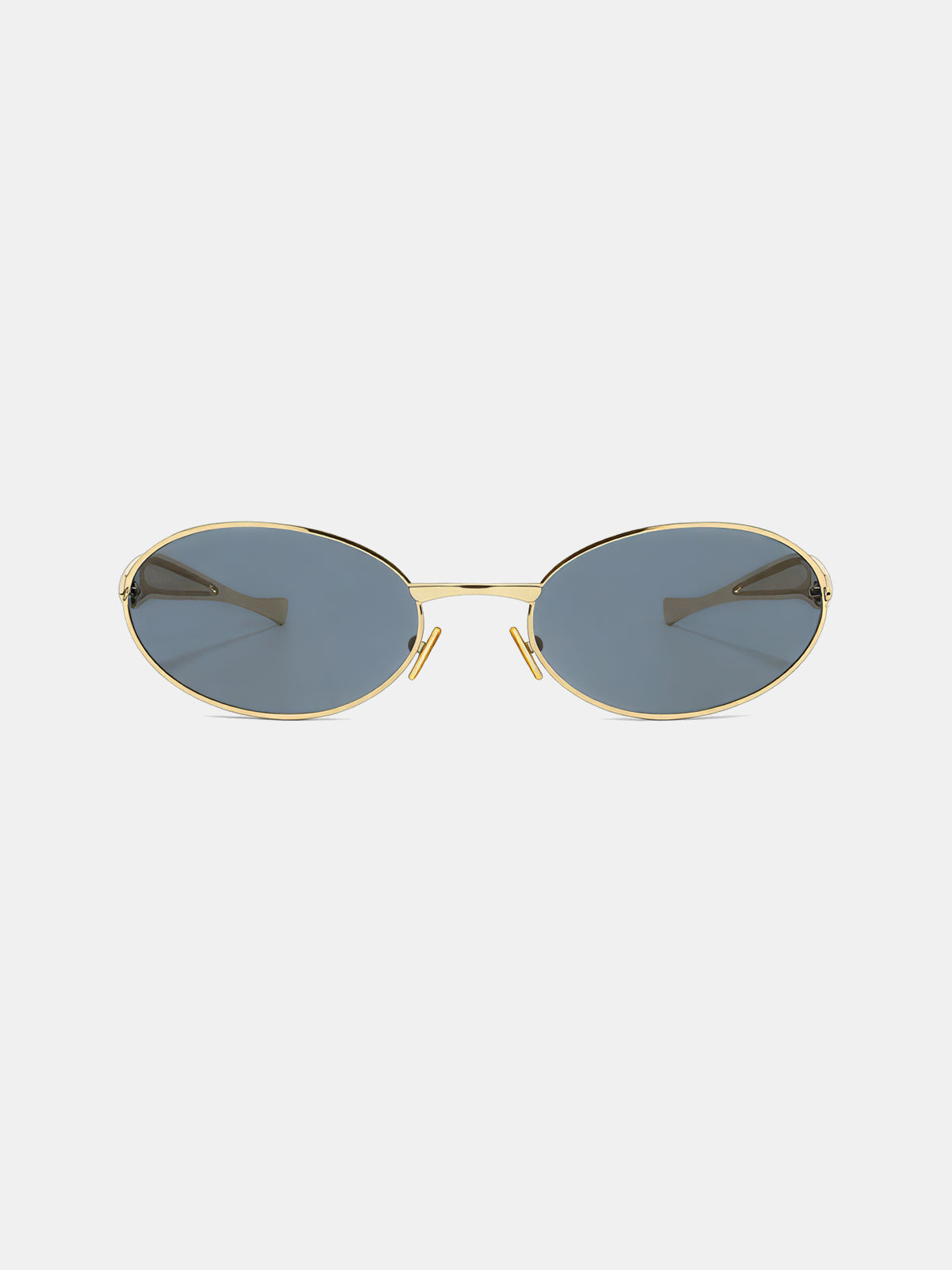 Lunettes de soleil ovales à monture et branches sculptées