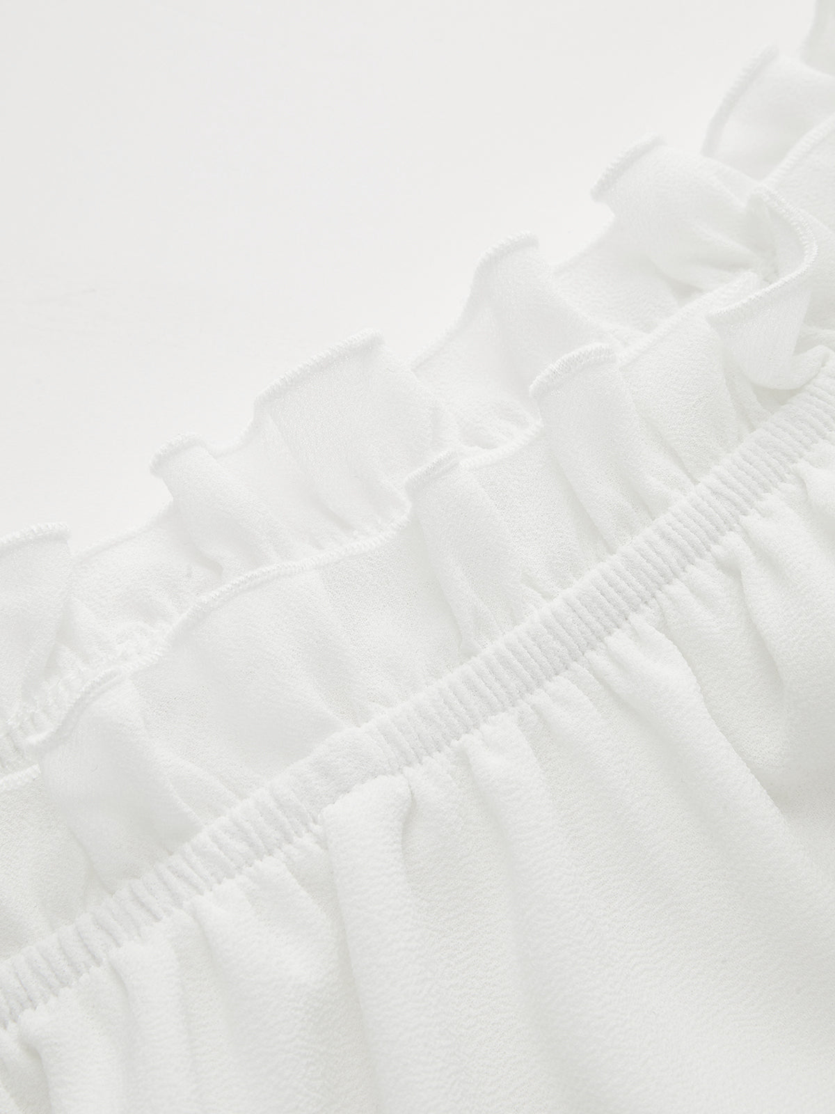 Off Shoulder Smocked Waist Layered Mini Dress