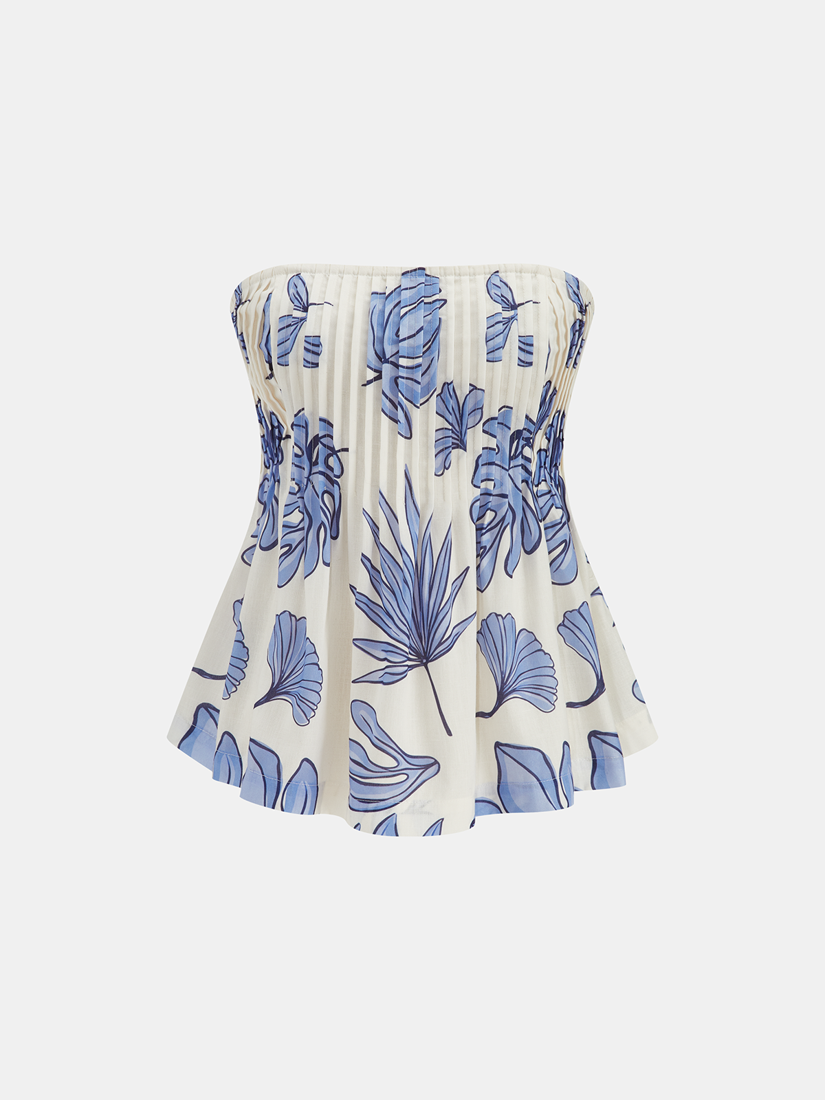 Strapless Printed Top & Maxi Skirt Set