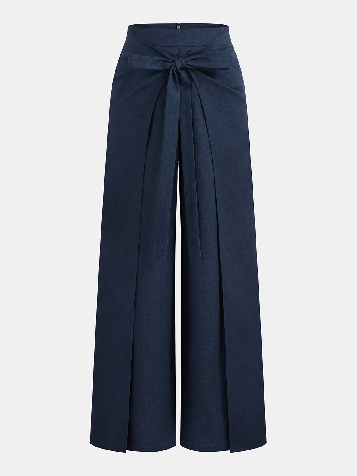 Mid-Waist Bow Wide-Leg Hose