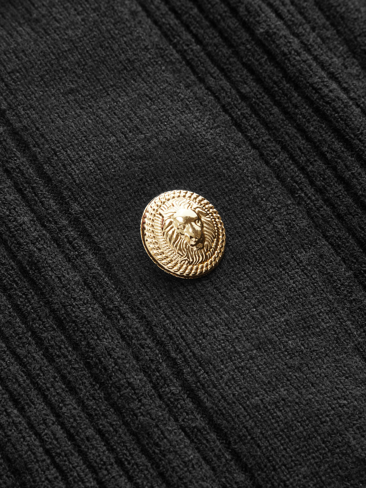 Sheer Sleeve Metal Button Ribbed Knit Cardigan