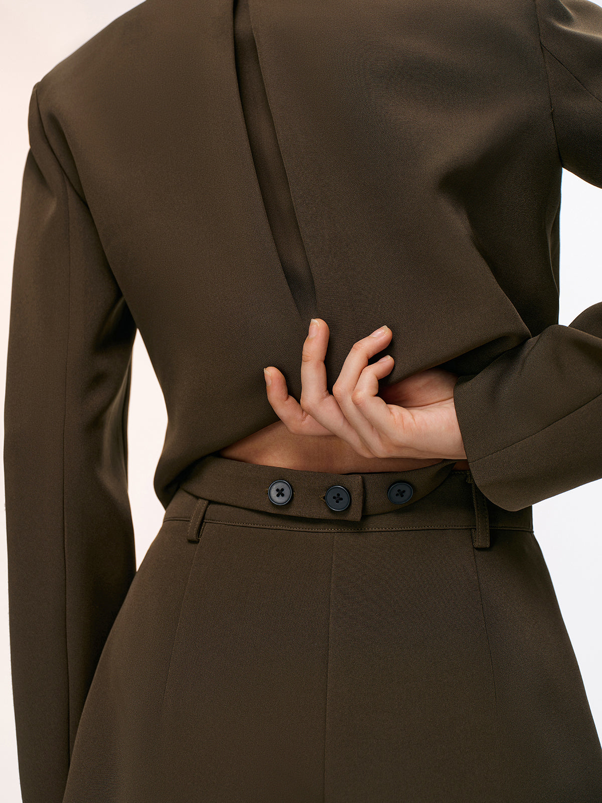 Ensemble blazer court et short plissé