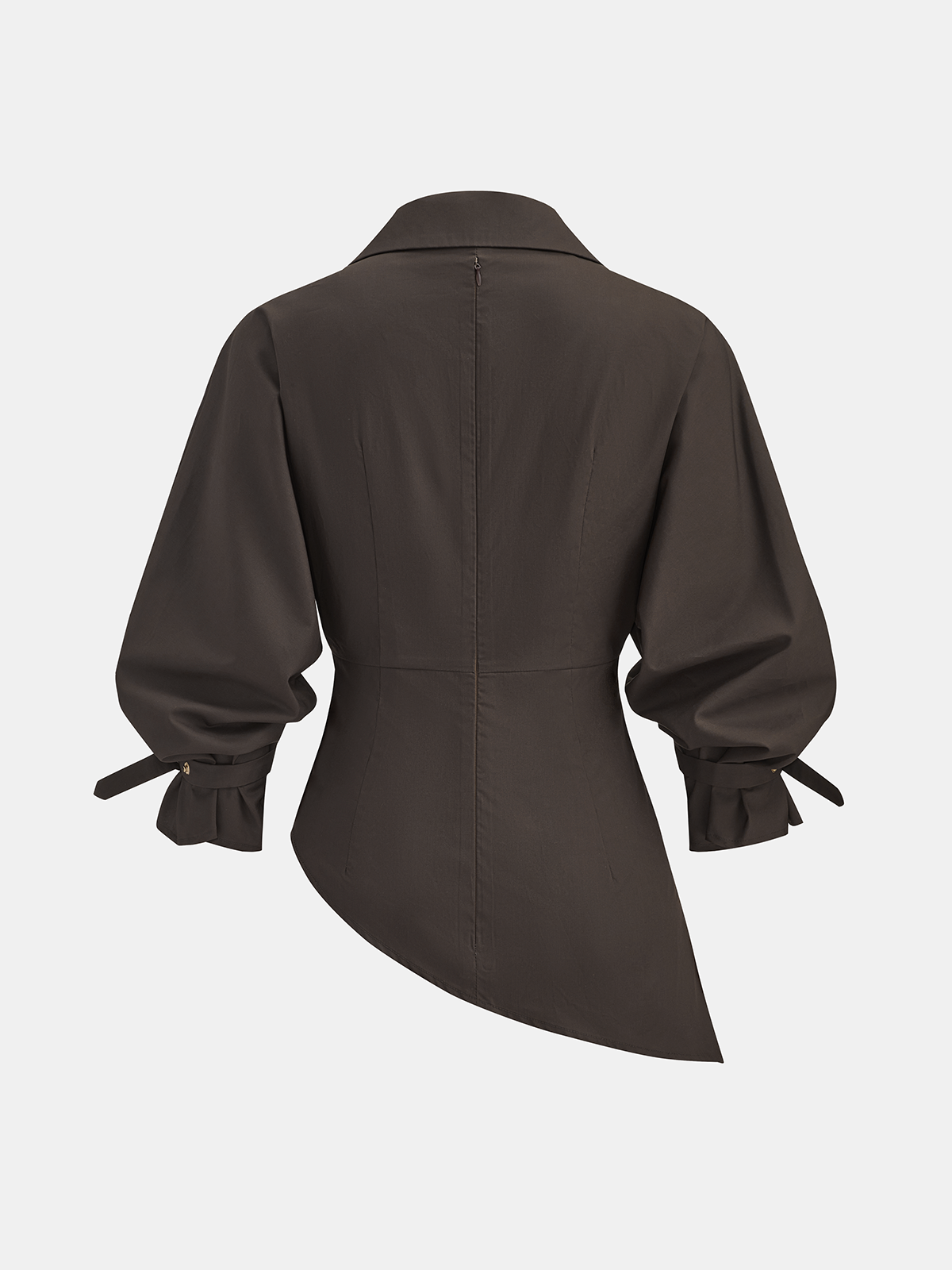 Tencel-Blend Asymmetric Wrap Blouse