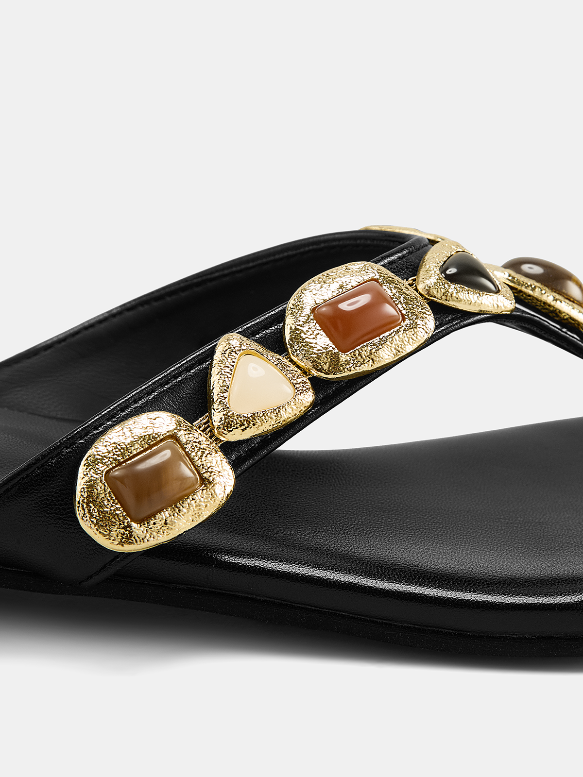 Gemstone Embellished Thong Sandals