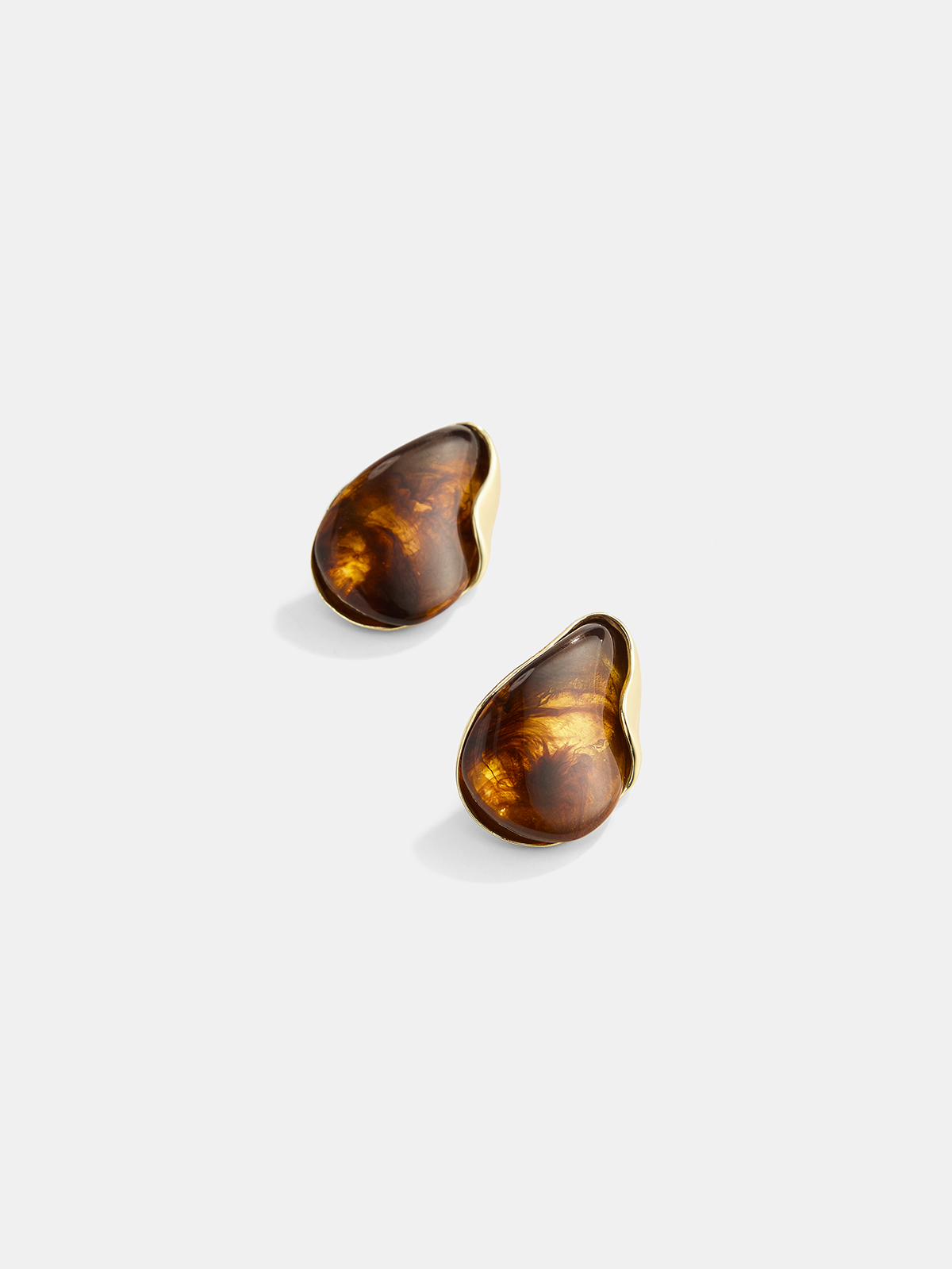 Tortoise Shell Teardrop Stud Earrings