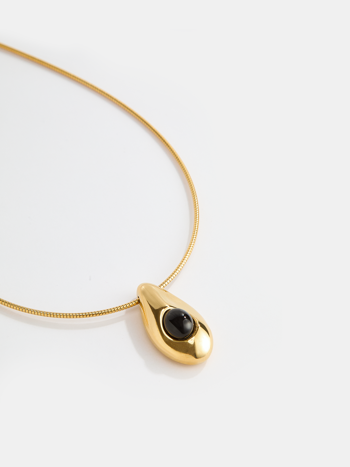 Teardrop Pendant Snake Chain Necklace