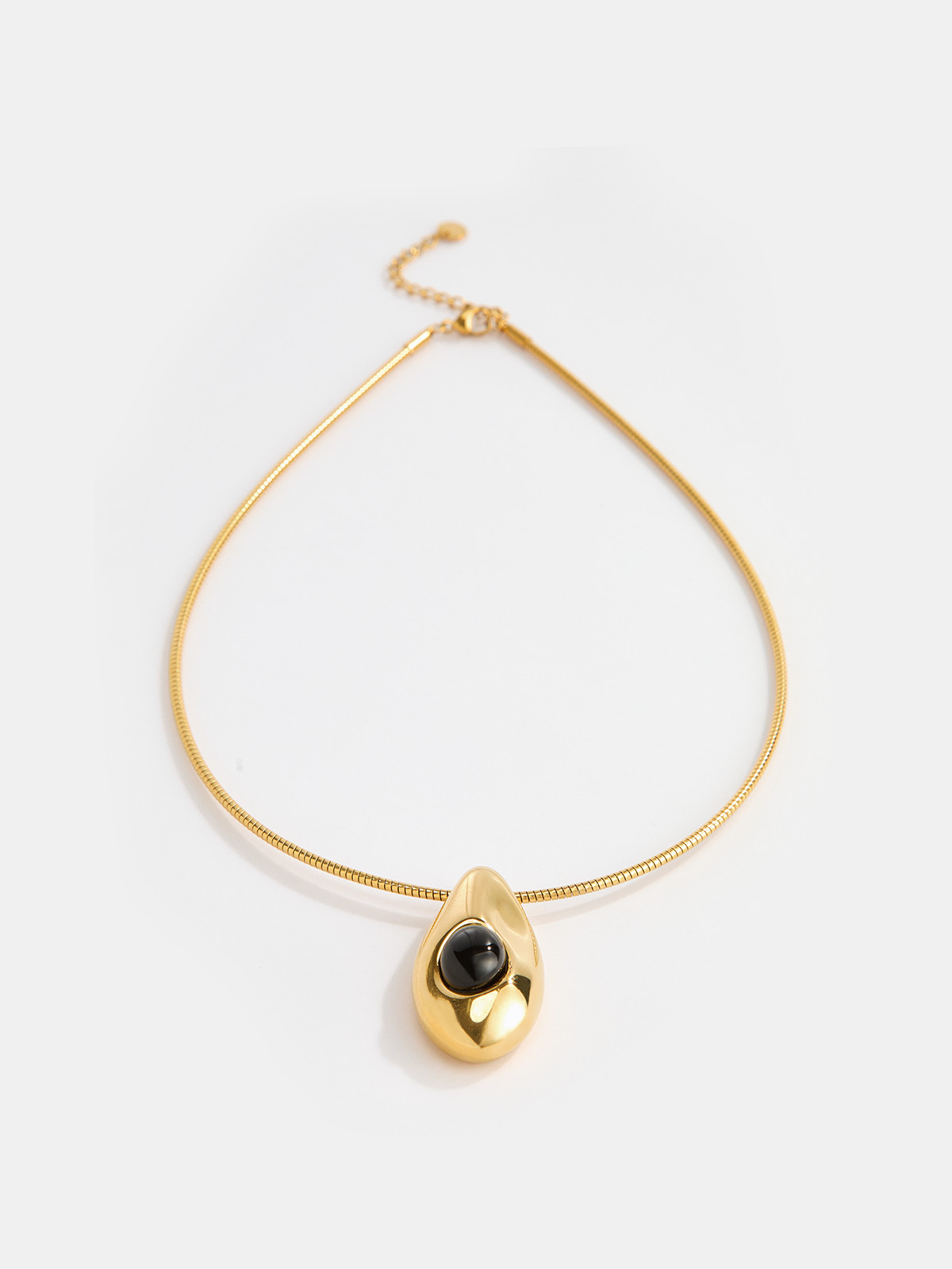 Teardrop Pendant Snake Chain Necklace