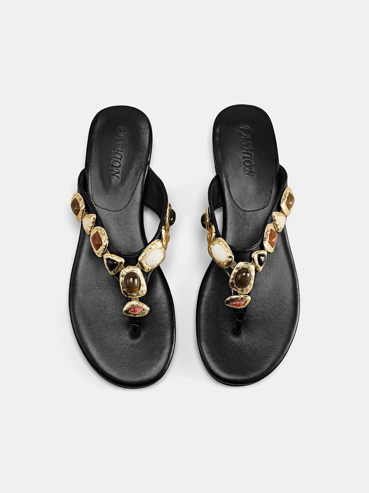 Gemstone Embellished Thong Sandals