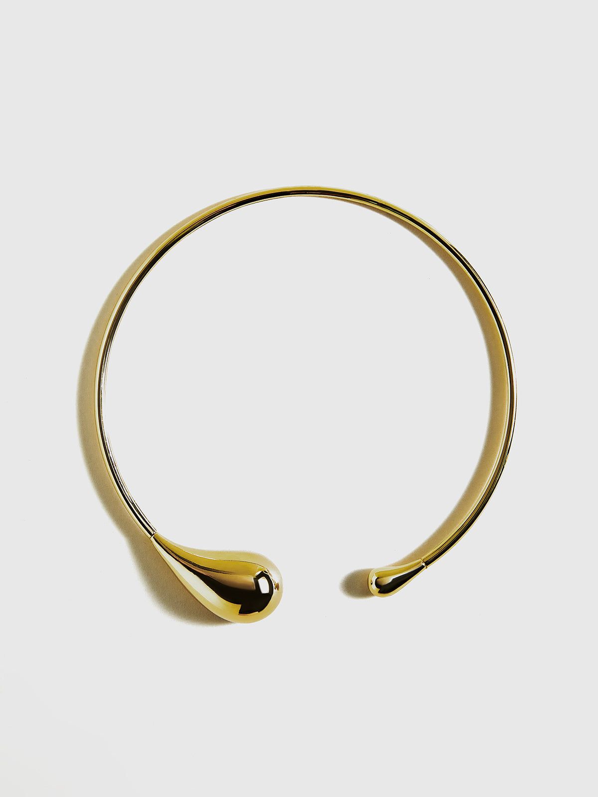 Minimalist Open Teardrop Torque Necklace
