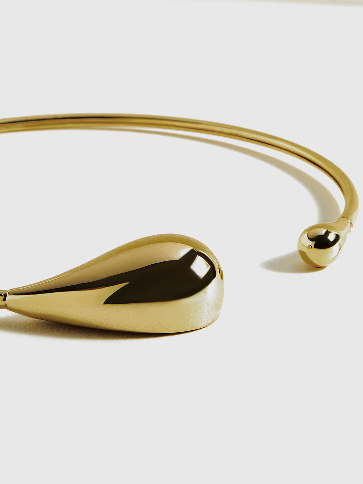 Minimalist Open Teardrop Torque Necklace