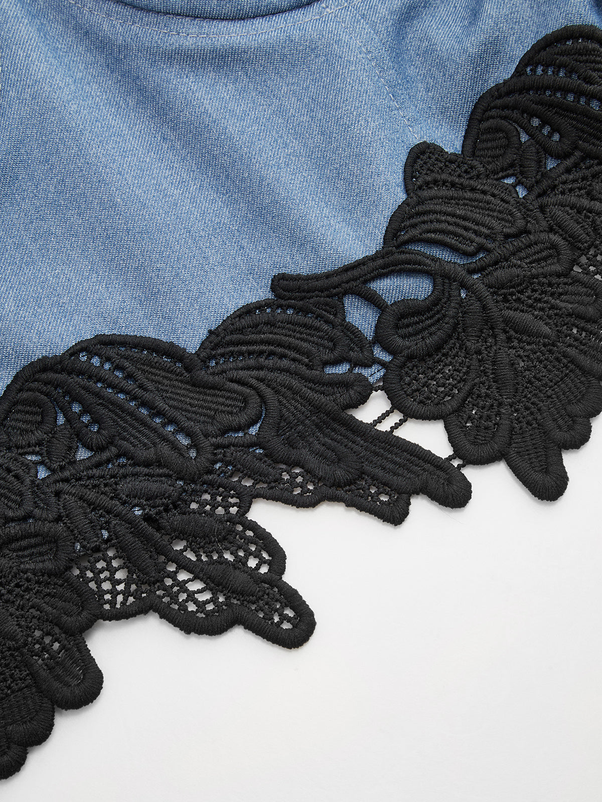 Lace Trim Cropped Cami Top
