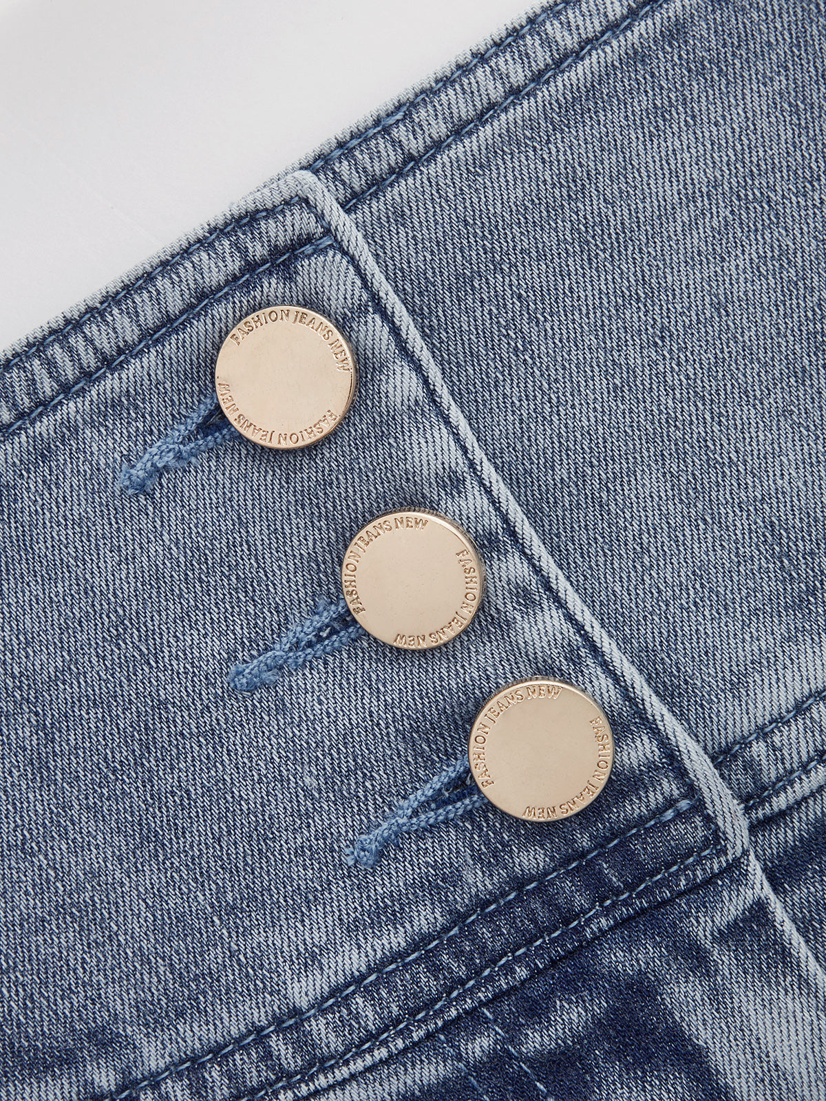 Jupe en jean évasée boutonnée taille haute