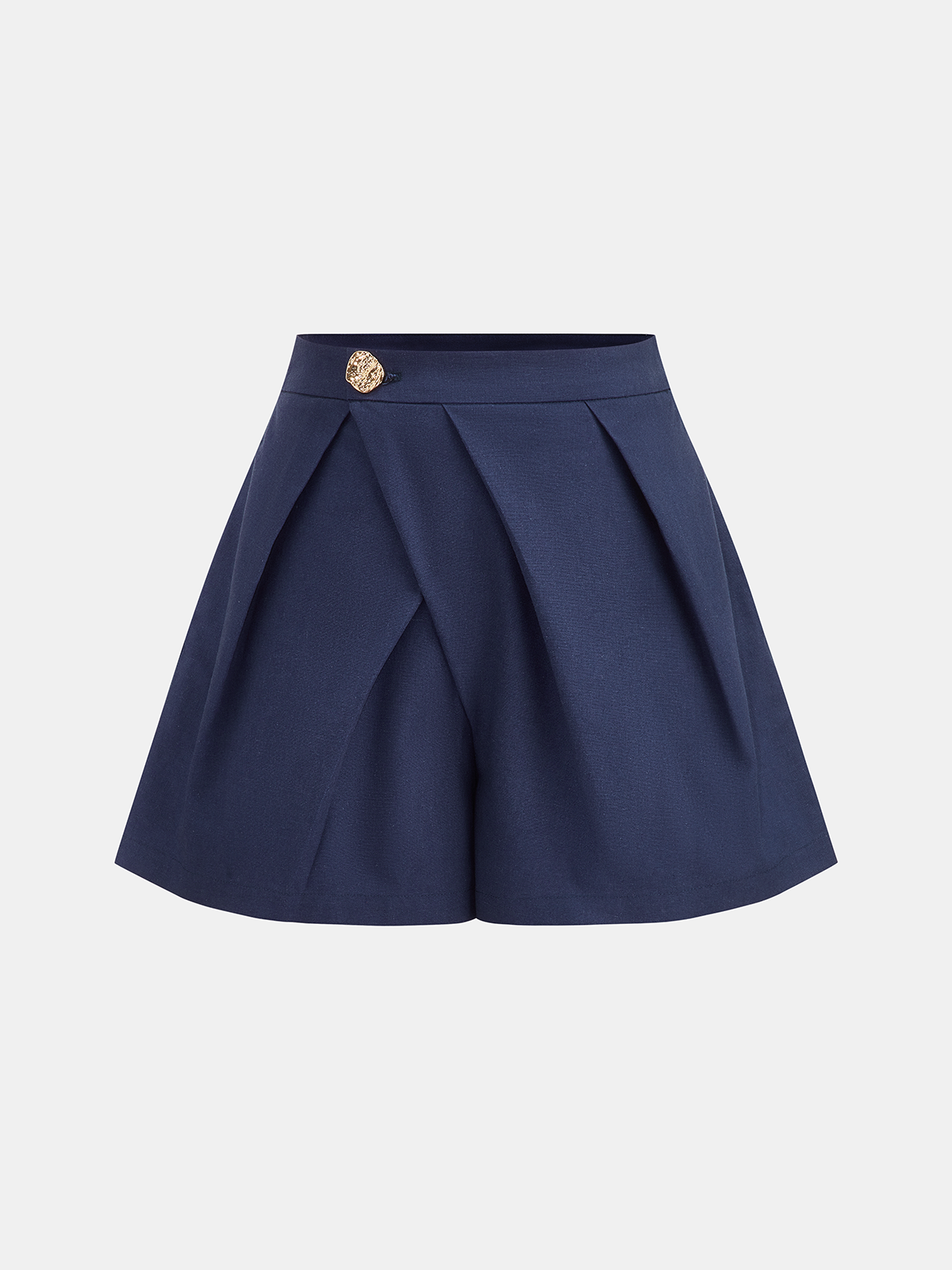 Jupe-short plissée à boutons gaufrés
