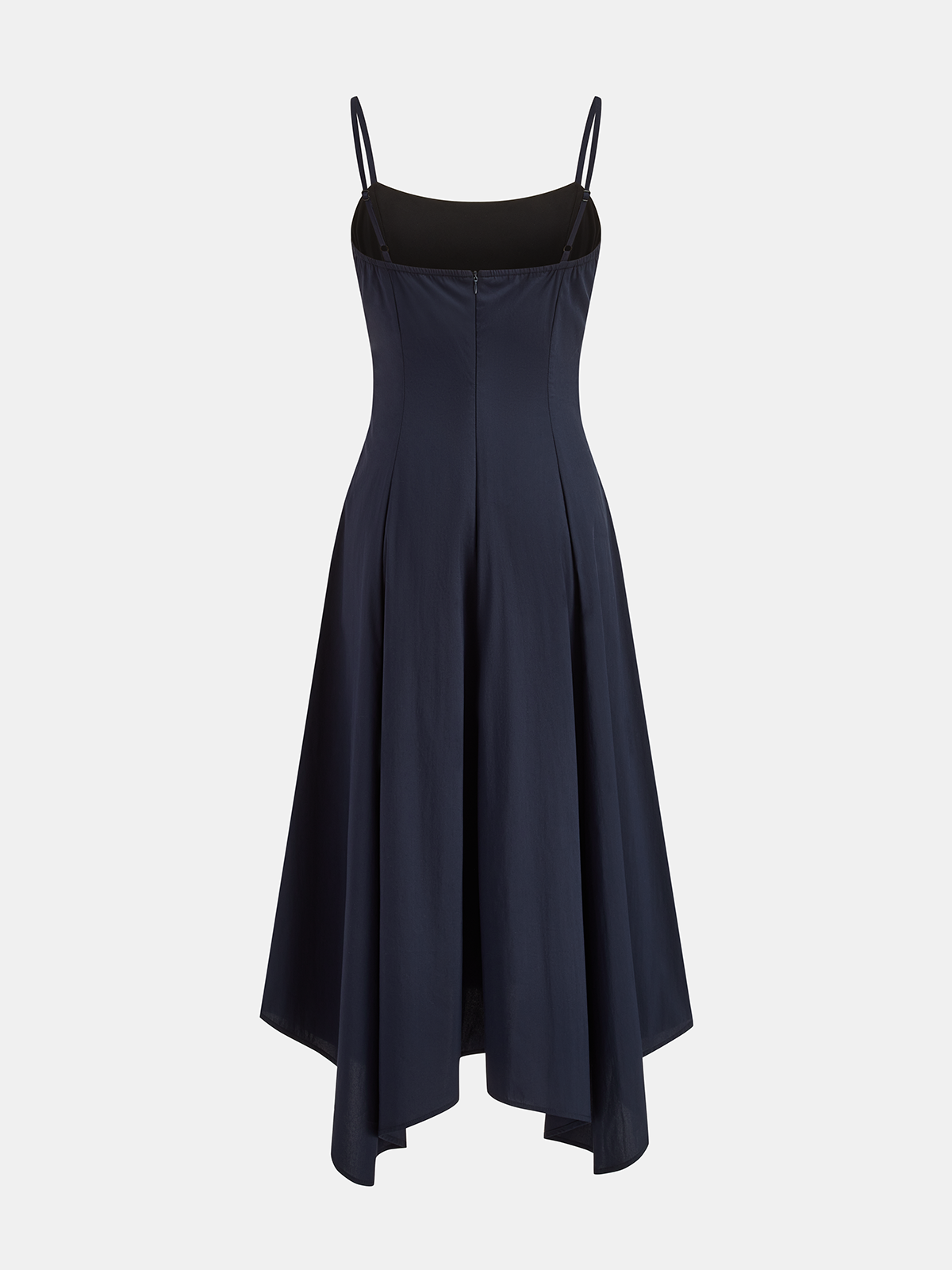 Midi-Kleid aus Baumwollmischung mit Kopftuch-Detail und Spaghettiträgern