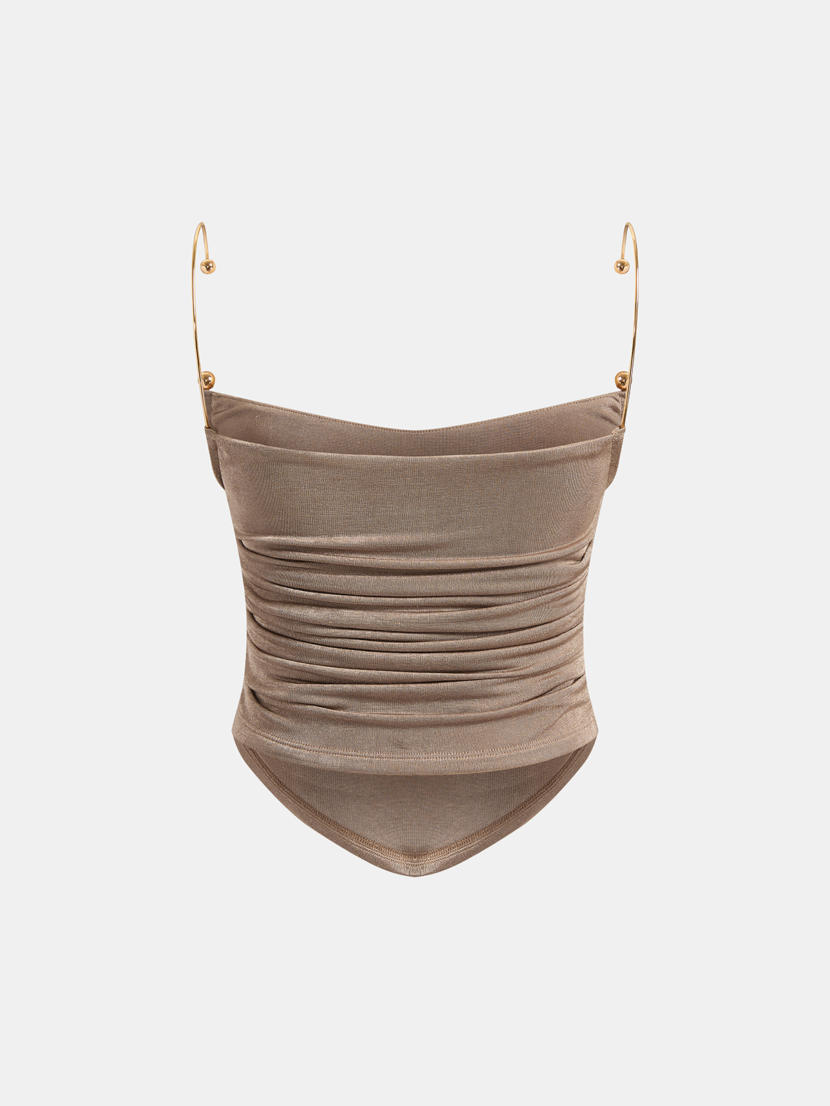 Bendable Metal Strap Ruched Cami Top