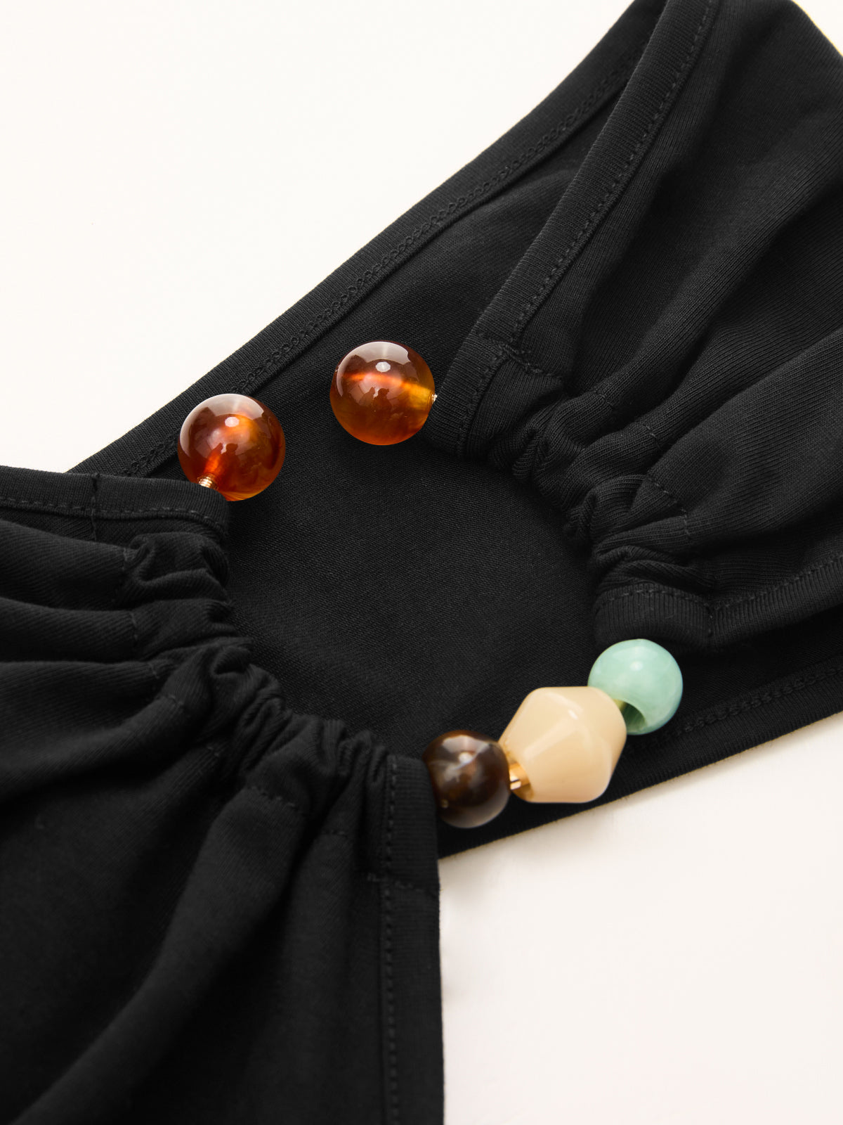 One Shoulder Beaded Fitted Tank Top