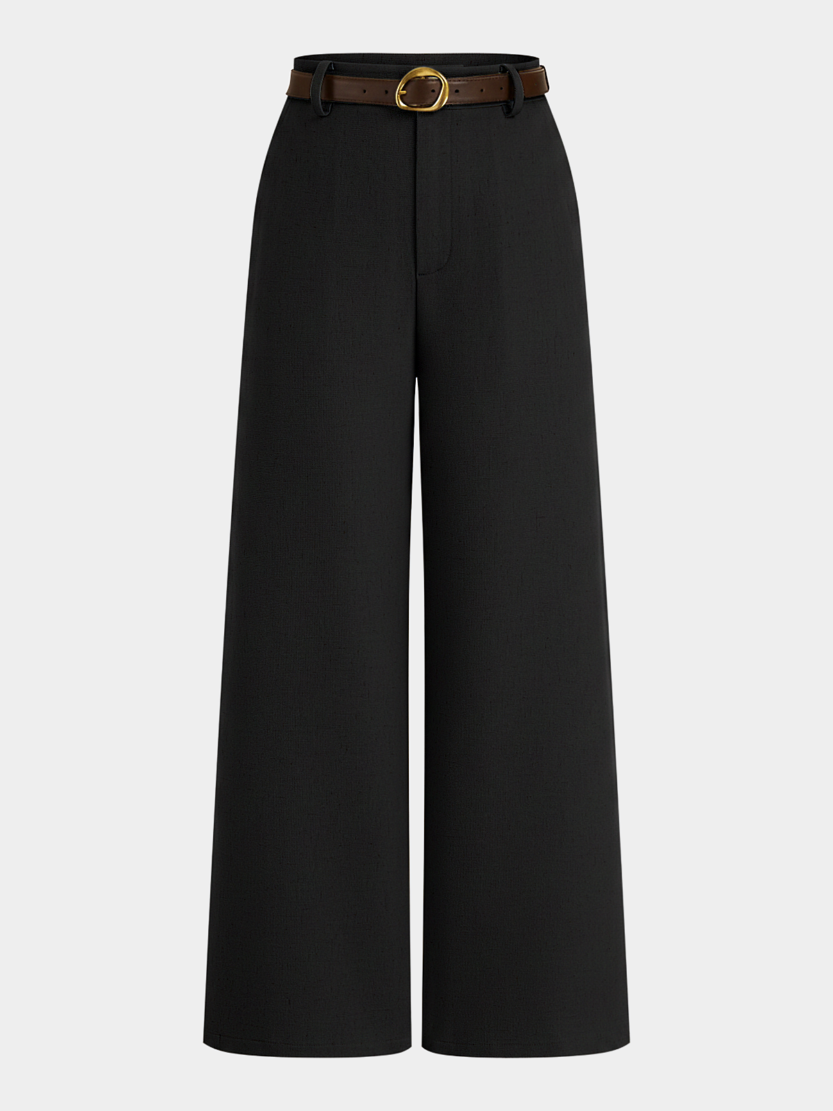 Pantalon large en lin mélangé ceinturé