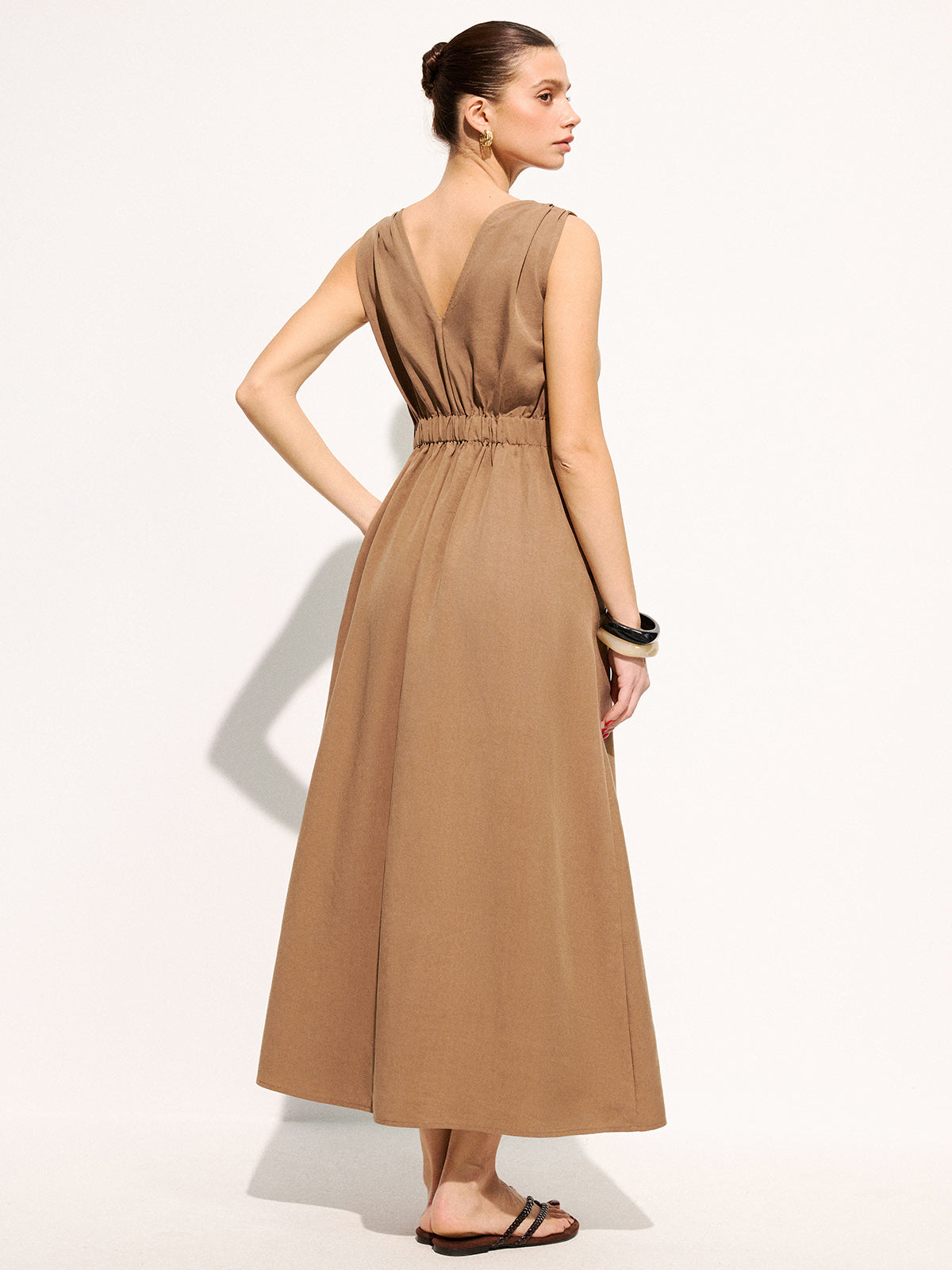 Sleeveless Belted Pocketed Maxi Dress