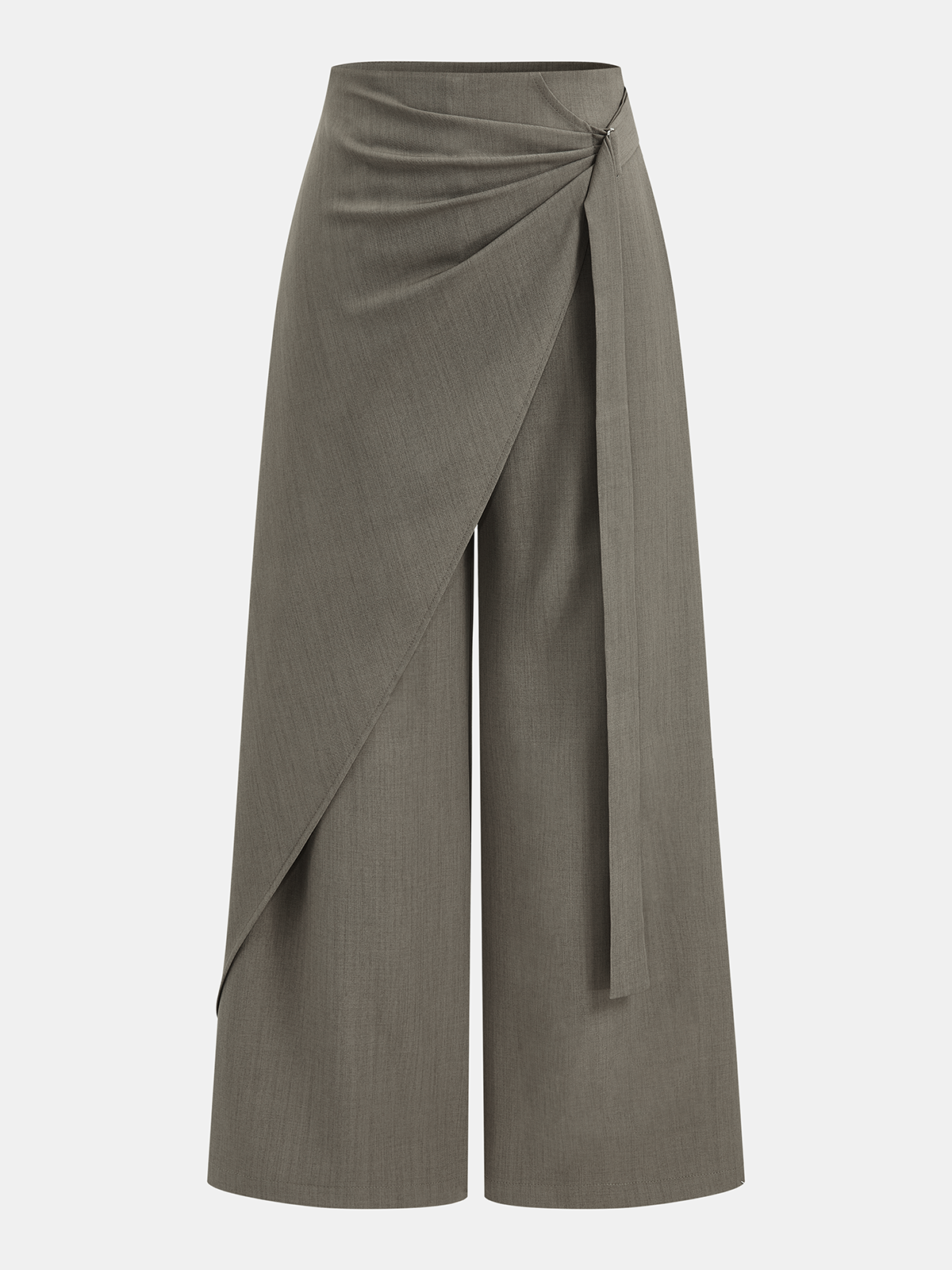 Mid-Waist Hose mit Wickelfront und weitem Bein