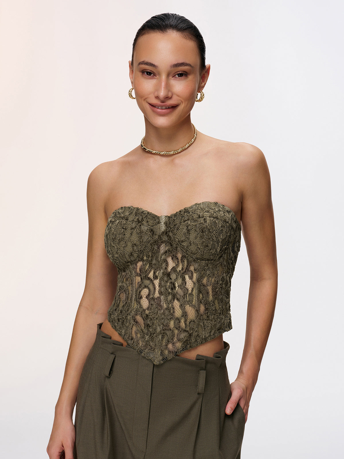 Lace Strapless Corset Top