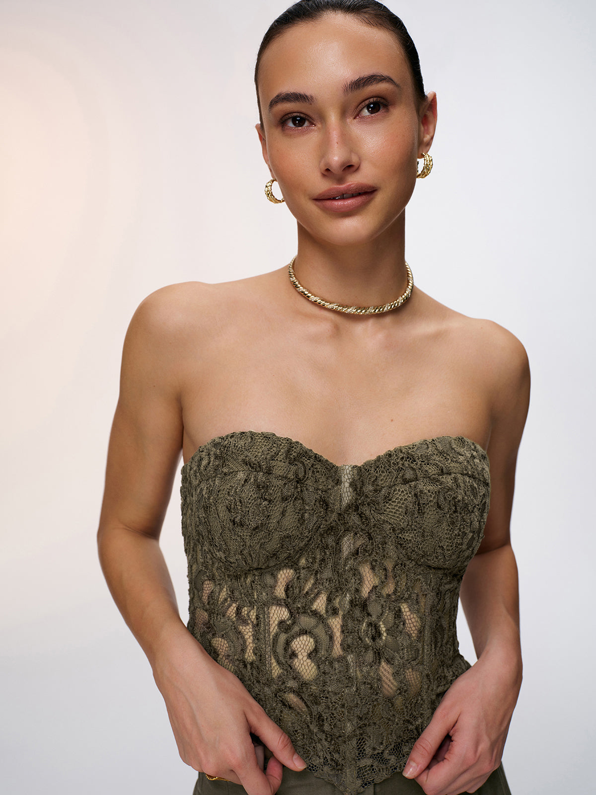 Lace Strapless Corset Top