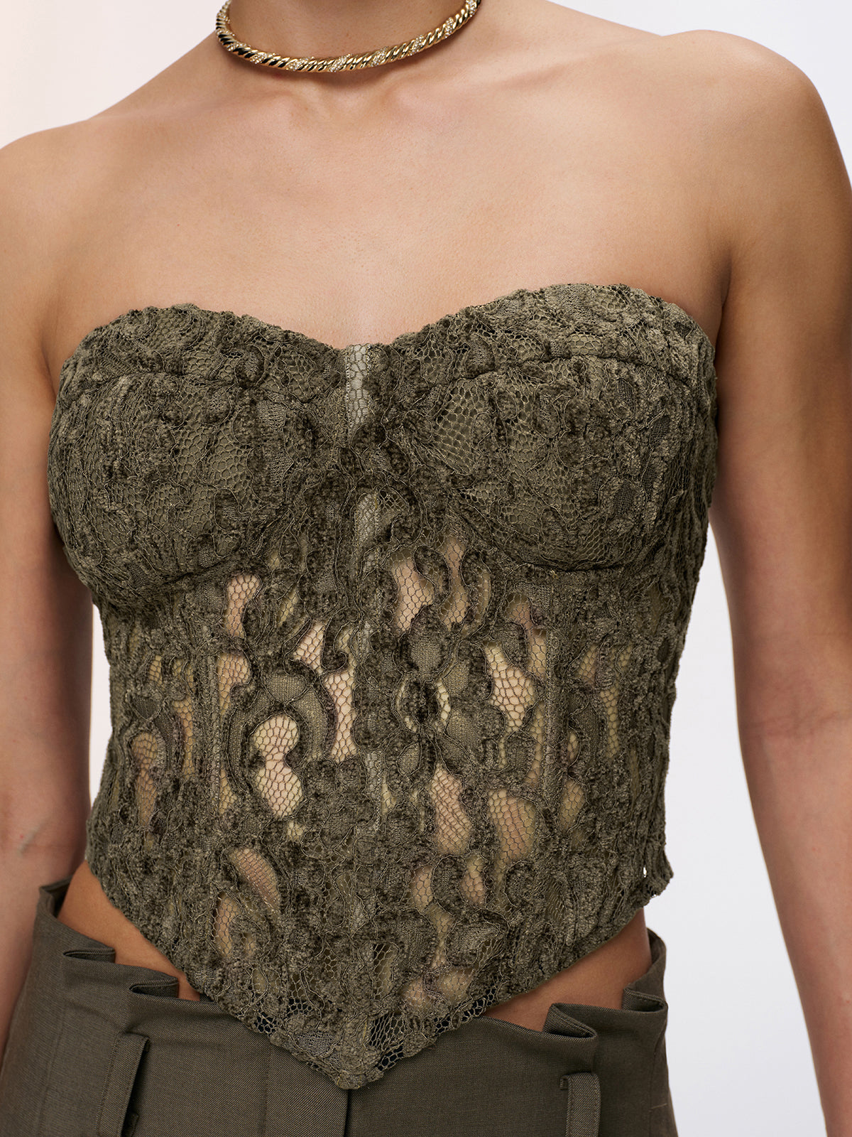 Lace Strapless Corset Top