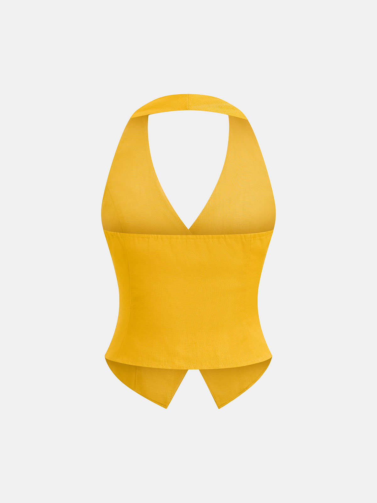 Leinenmischgewebe-Neckholder-Top und Shorts-Set