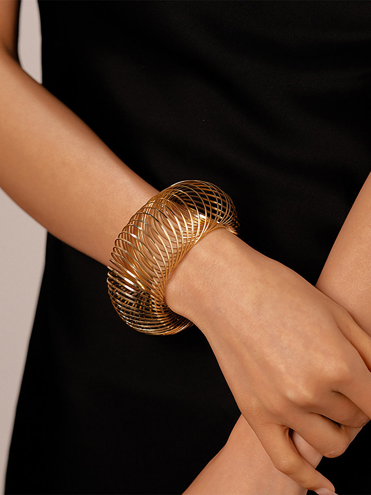 Spiral Spring Coil Cuff Bracelet