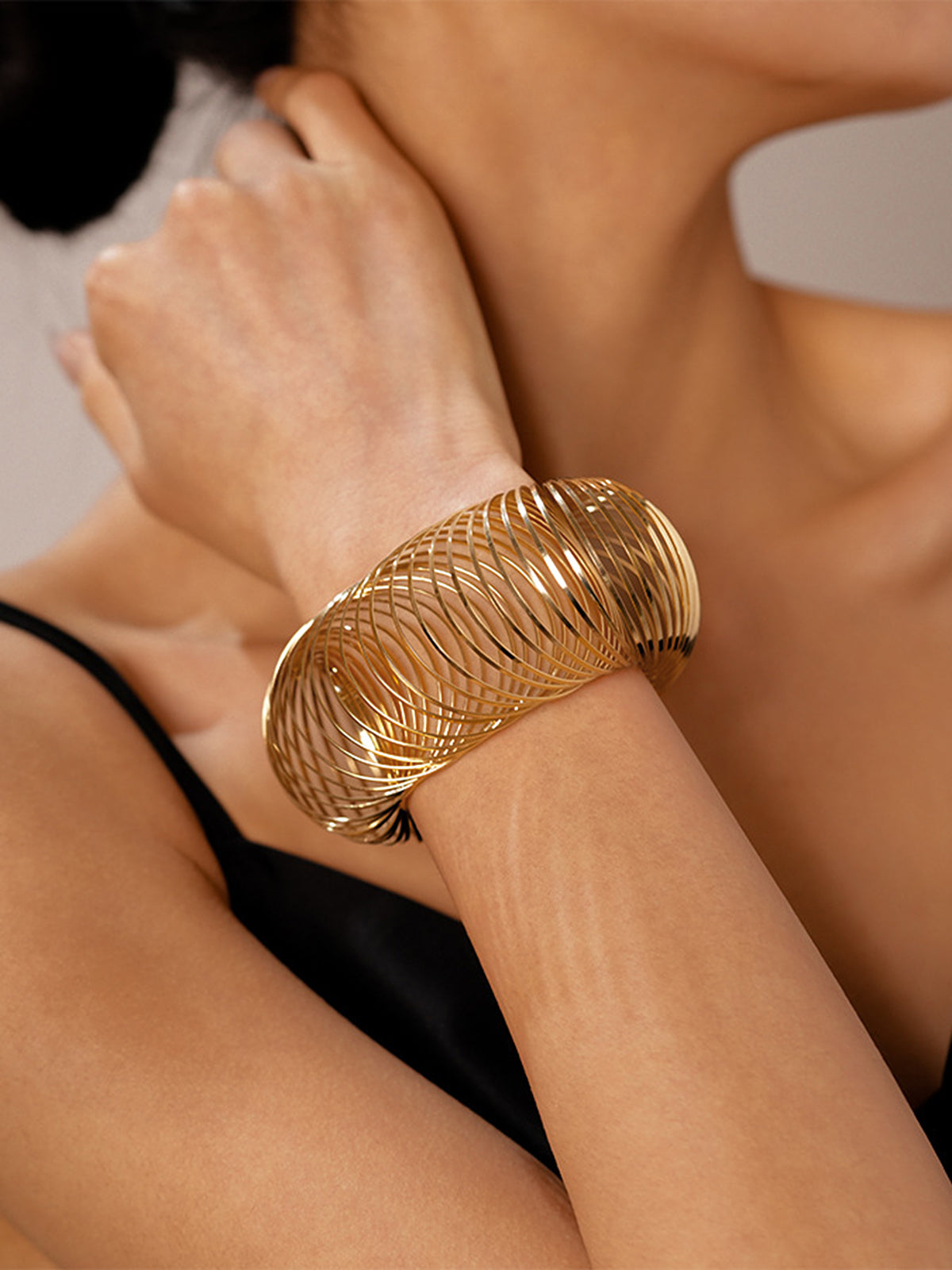 Spiral Spring Coil Cuff Bracelet