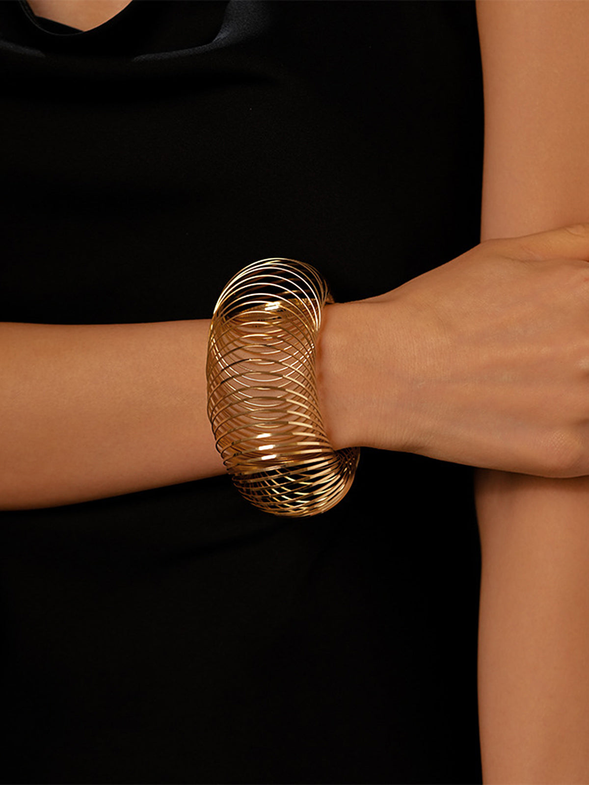 Spiral Spring Coil Cuff Bracelet