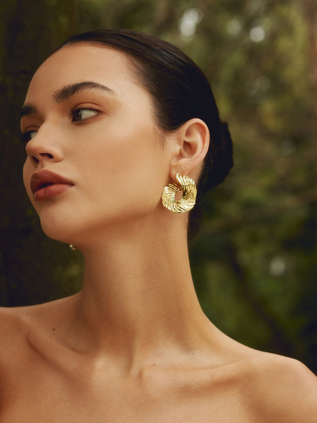 Twisted Textured Open Hoop Earrings