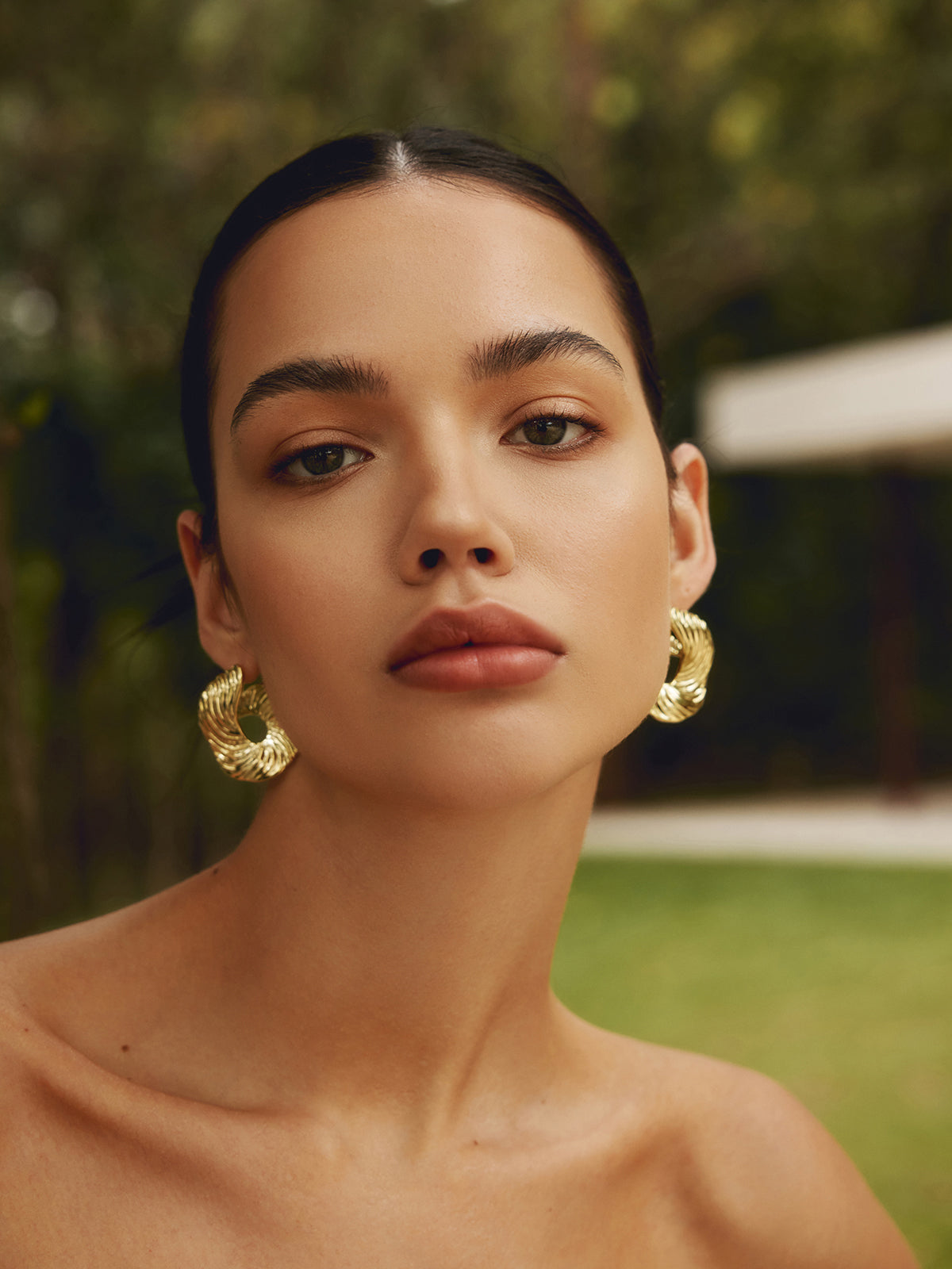 Twisted Textured Open Hoop Earrings