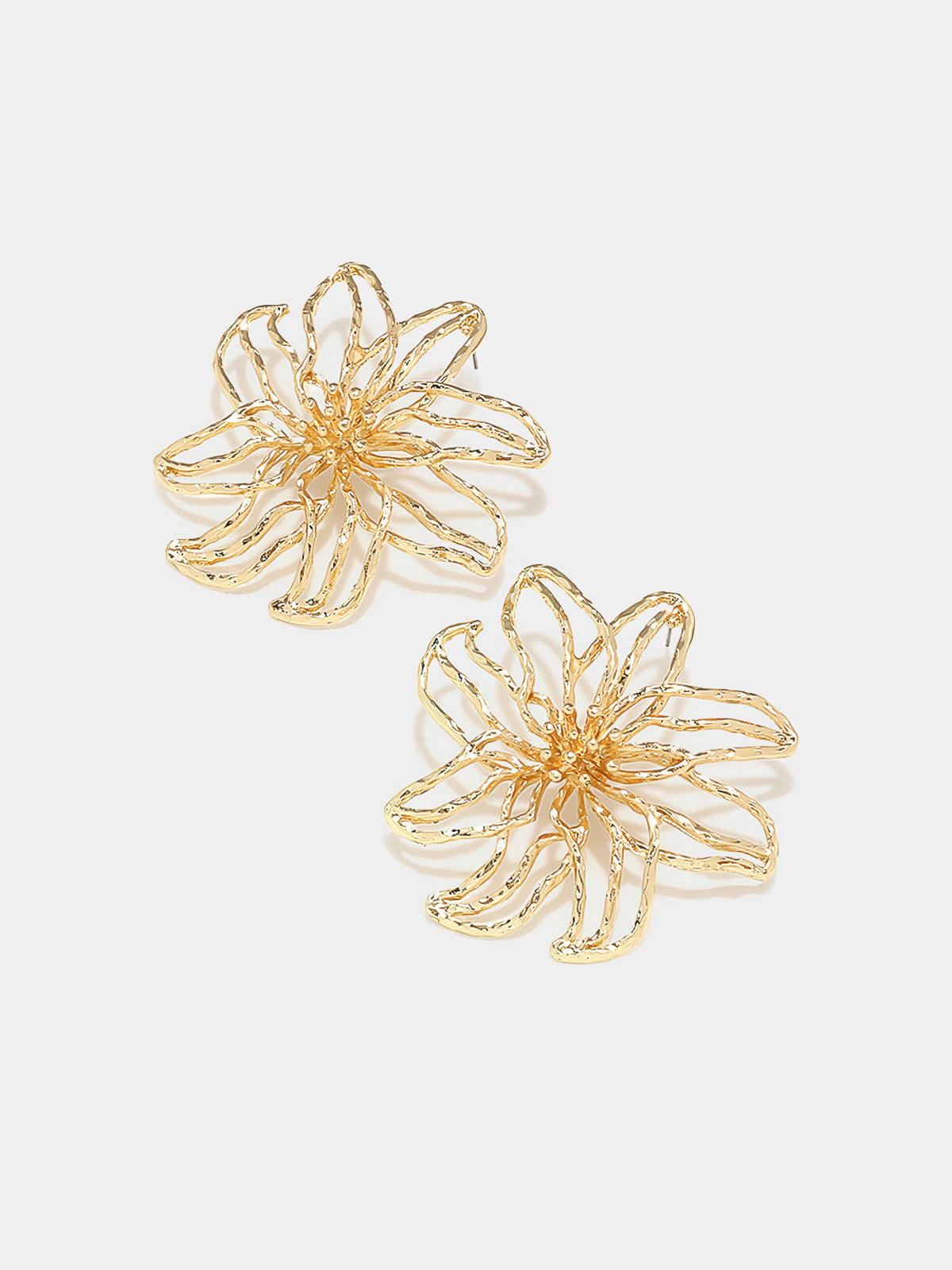 Openwork Flower Stud Earrings