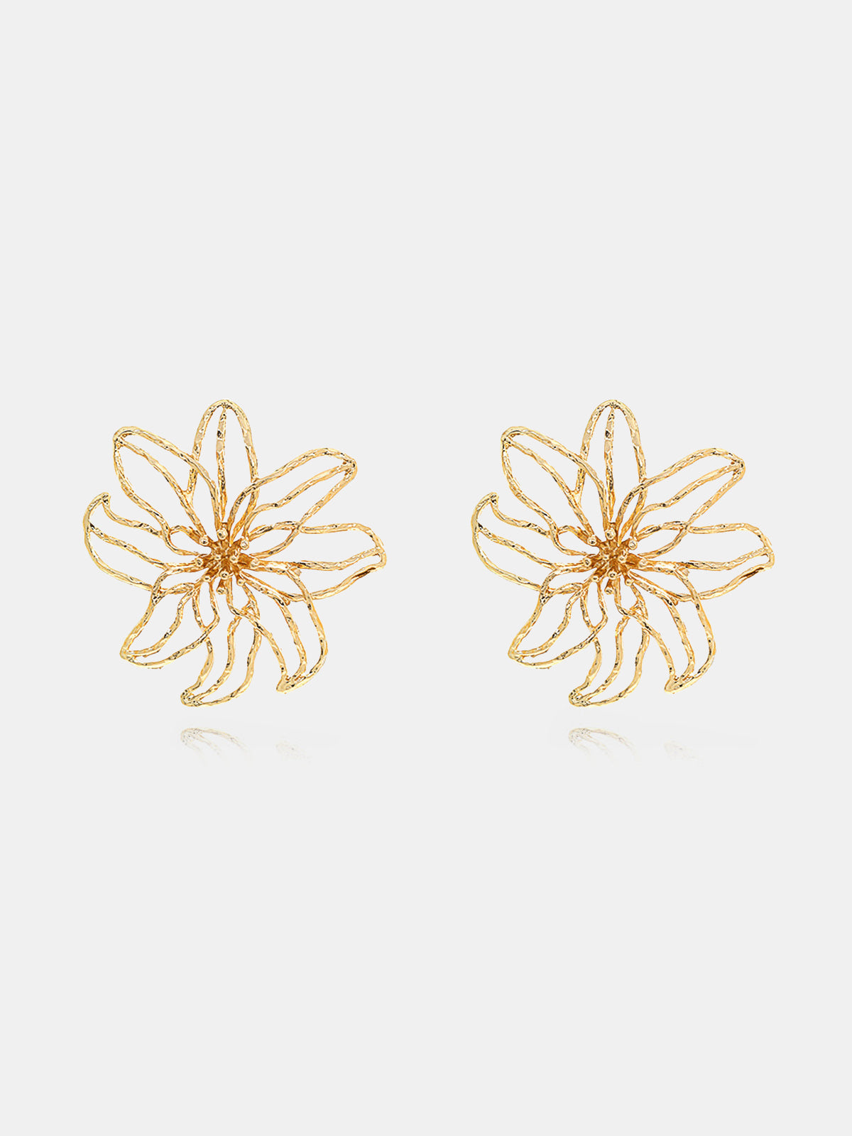 Openwork Flower Stud Earrings