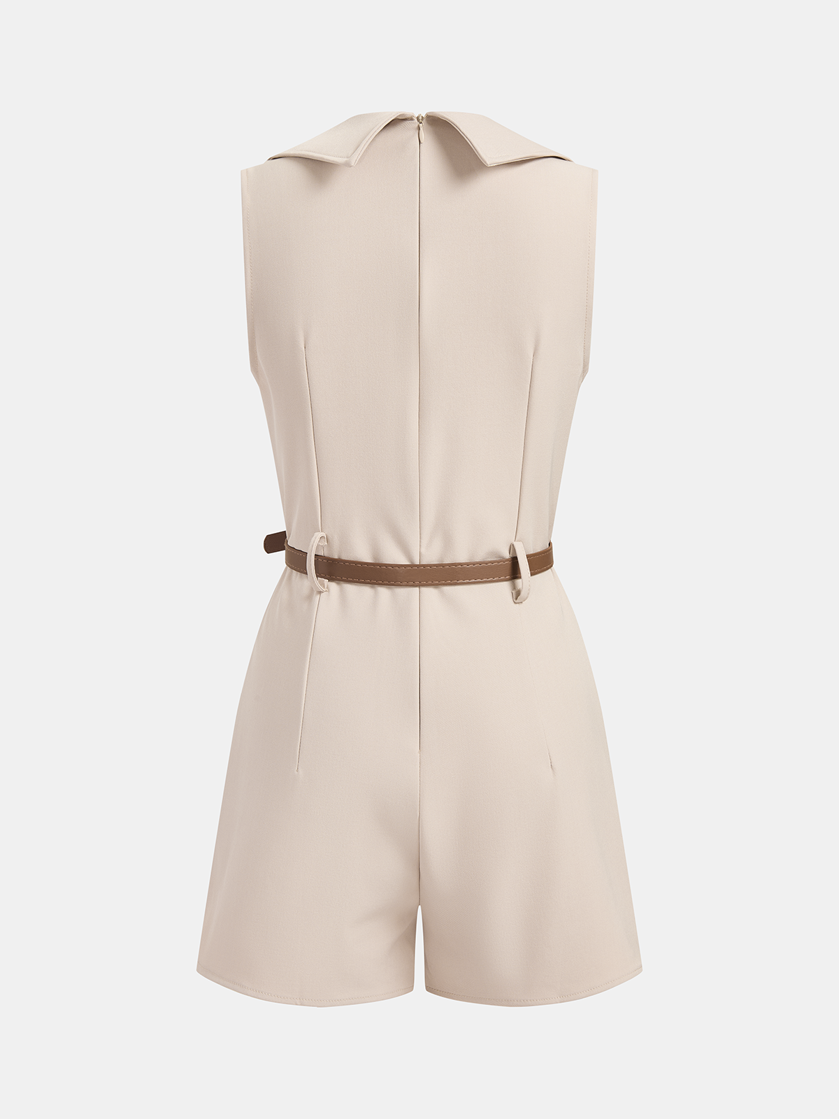 Combinaison-short ceinturée sans manches style blazer