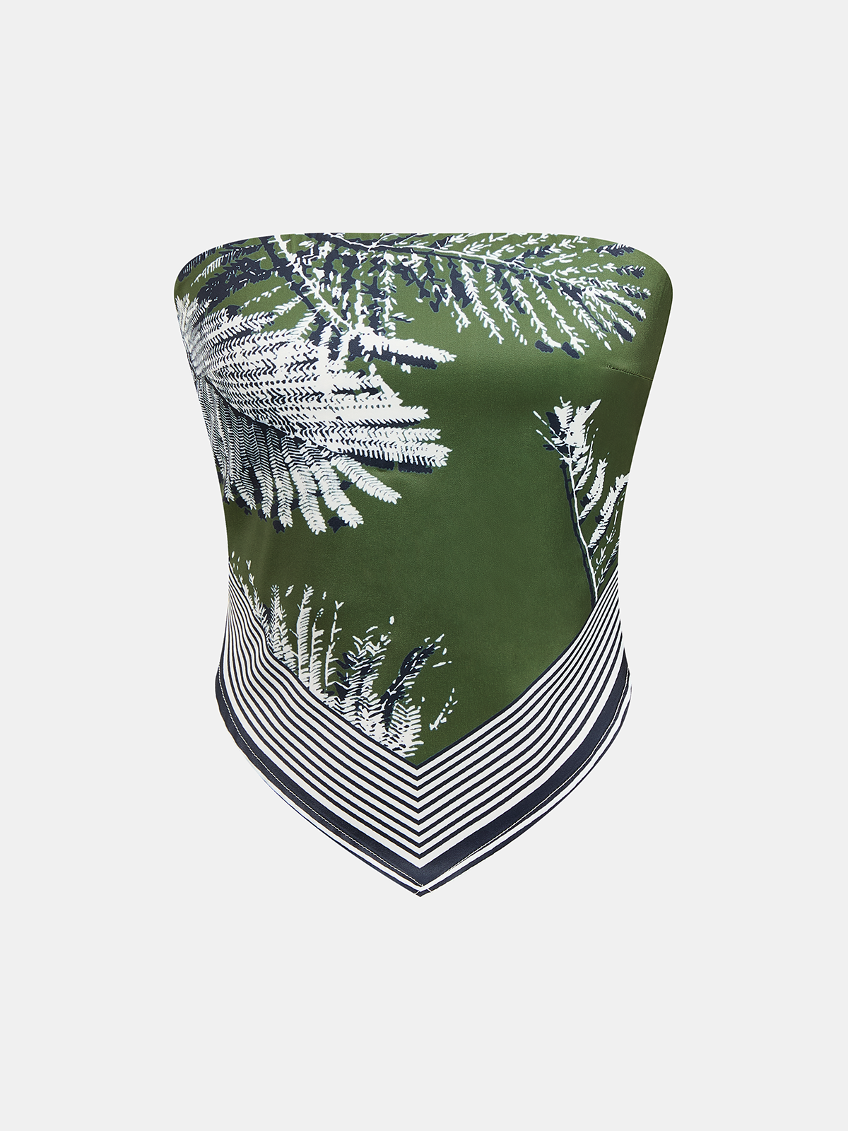 Ensemble haut bandeau et pantalon imprimé feuilles