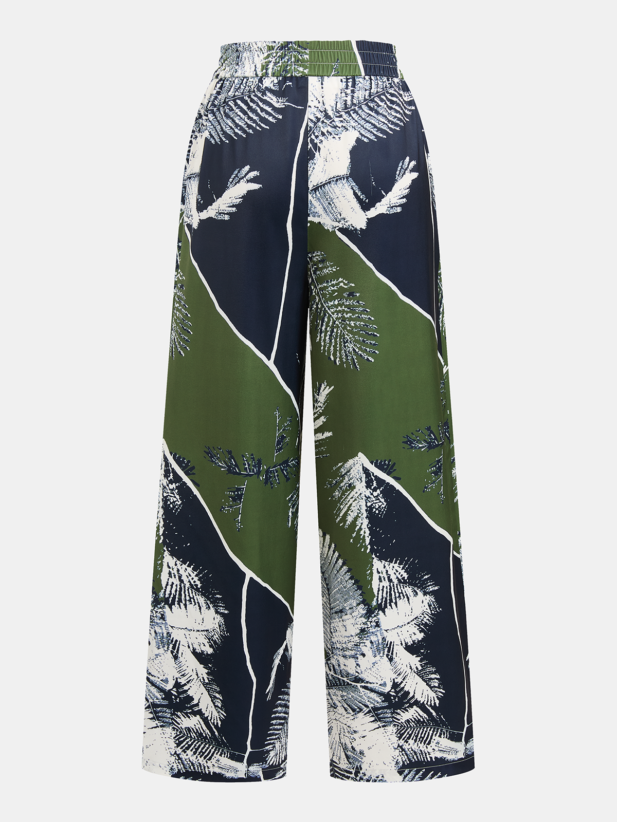 Leaf Print Strapless Top & Pants Set