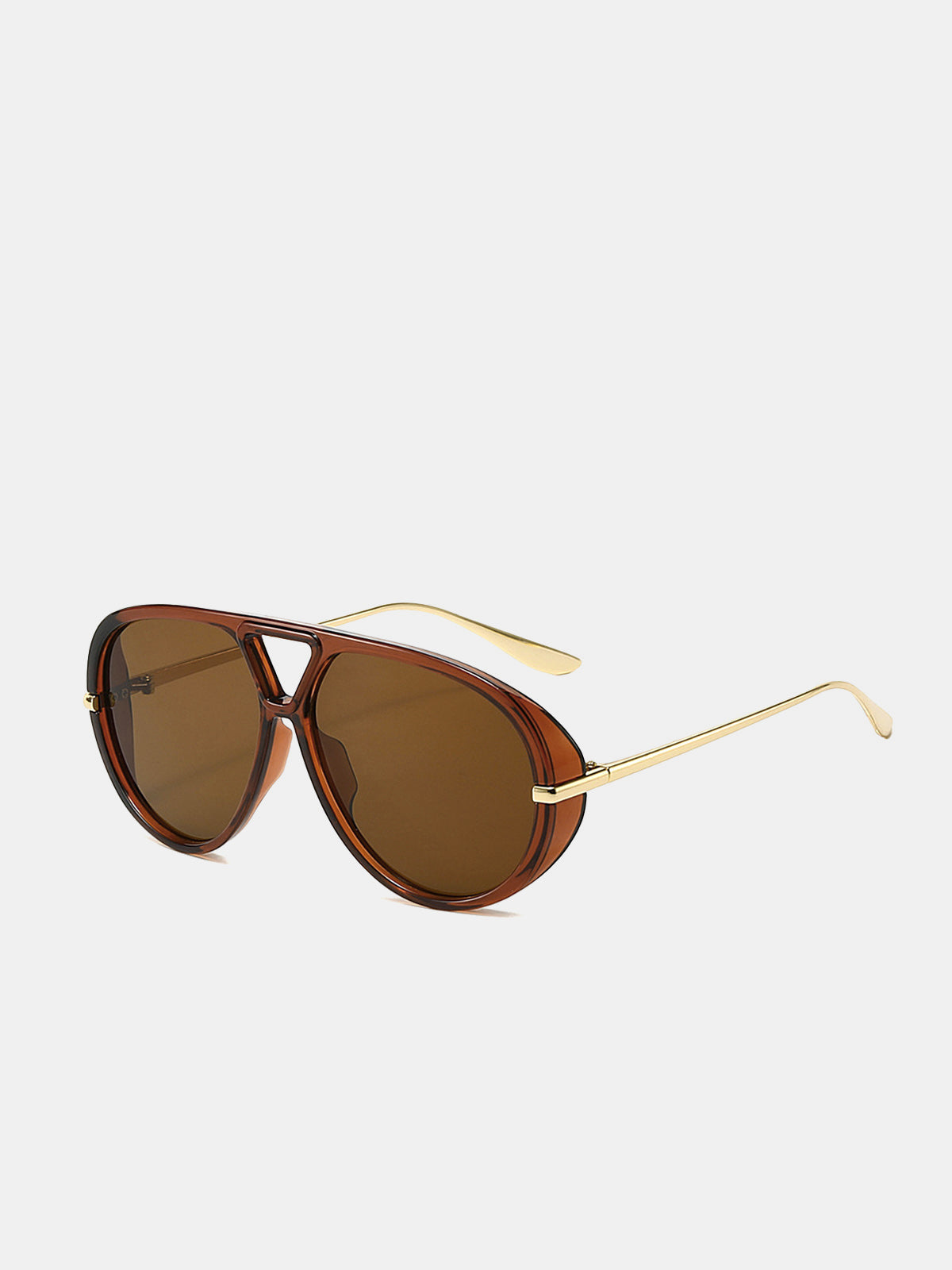 Lunettes de soleil aviateur à branches métalliques