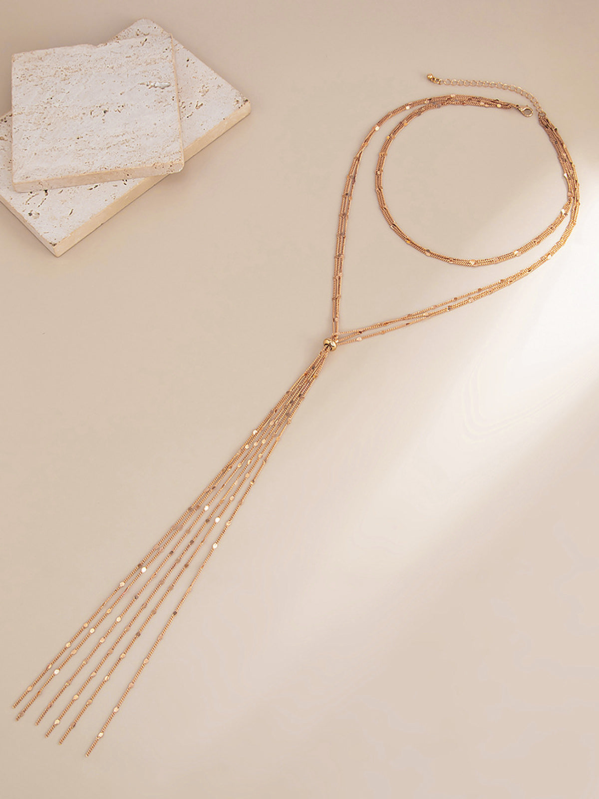 Layered Back Drop Lariat Necklace