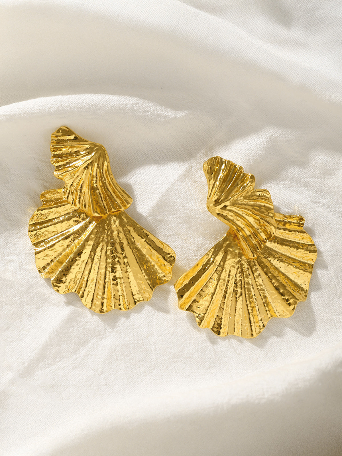 Double Fan Statement Earrings