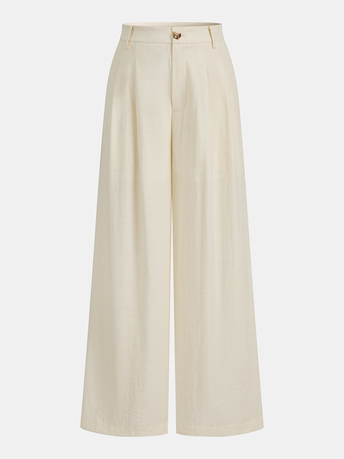 Ensemble gilet à bouton métallique et pantalon, coupe asymétrique (une épaule dénudée)