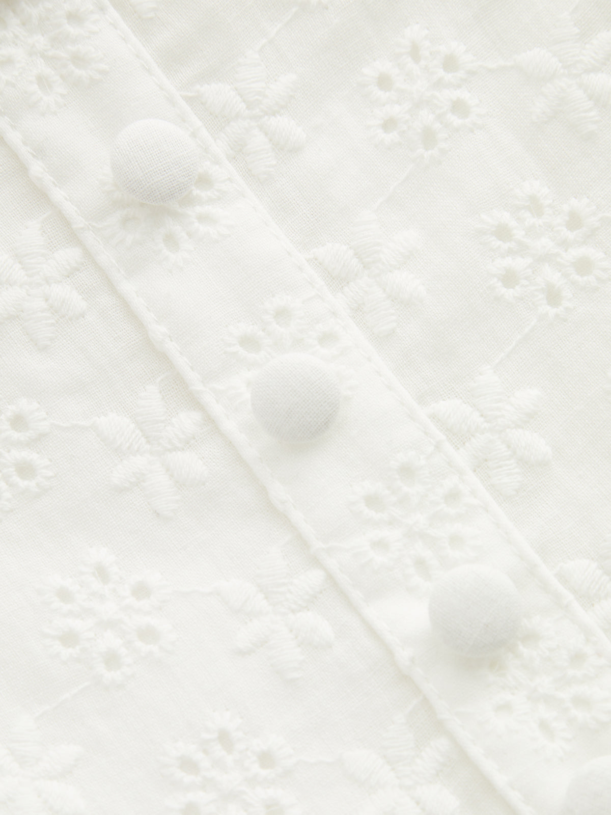 Mini-robe en dentelle de coton brodée œillets