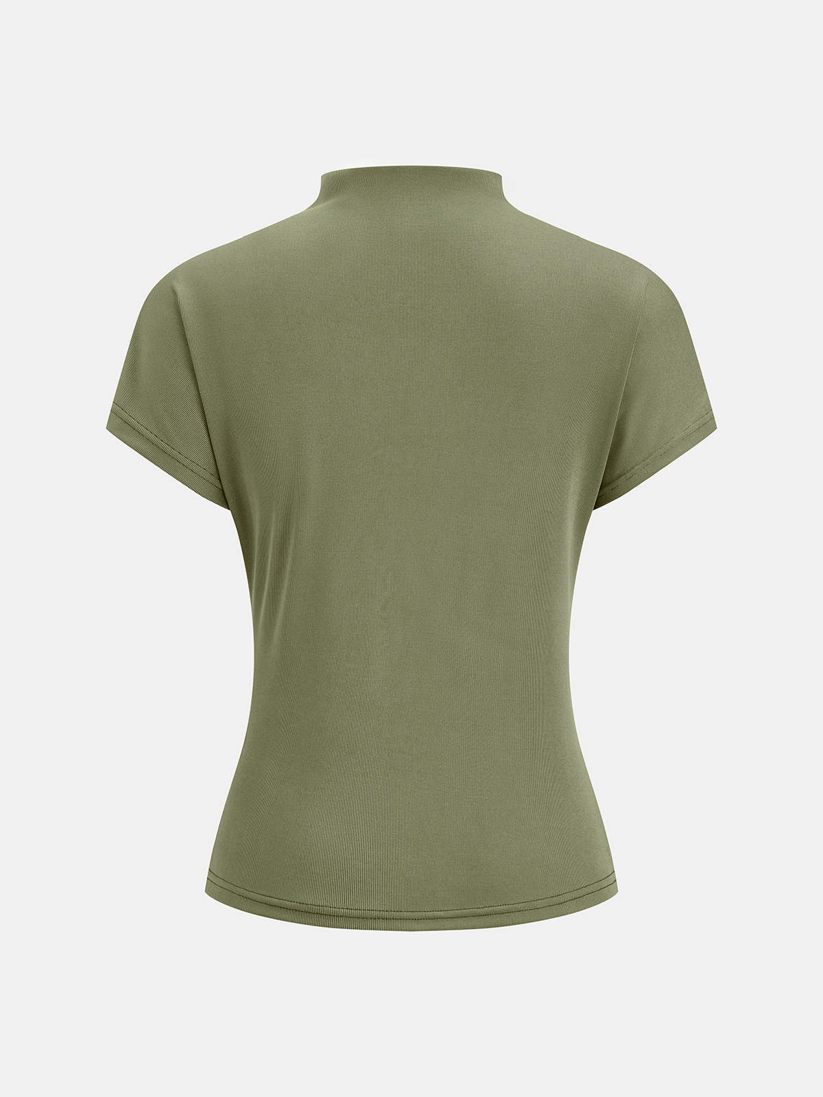 Ruched Mock Neck Short Sleeve Top