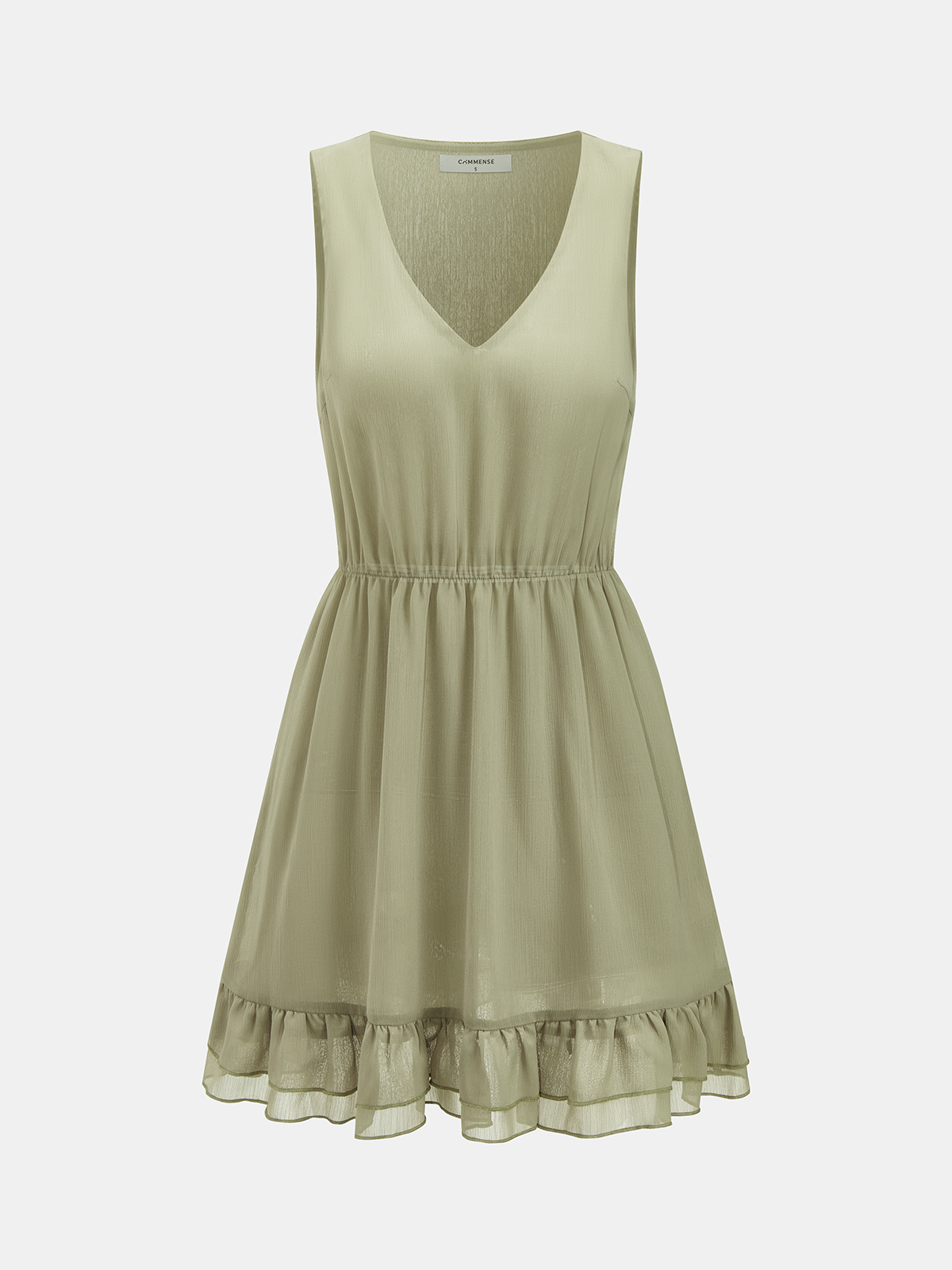 Ruffled Cape & Sleeveless Dress Chiffon Two-Piece Set