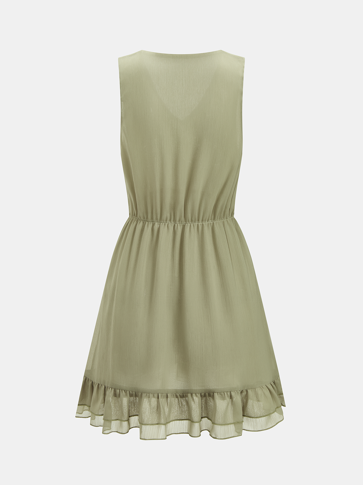 Ruffled Cape & Sleeveless Dress Chiffon Two-Piece Set