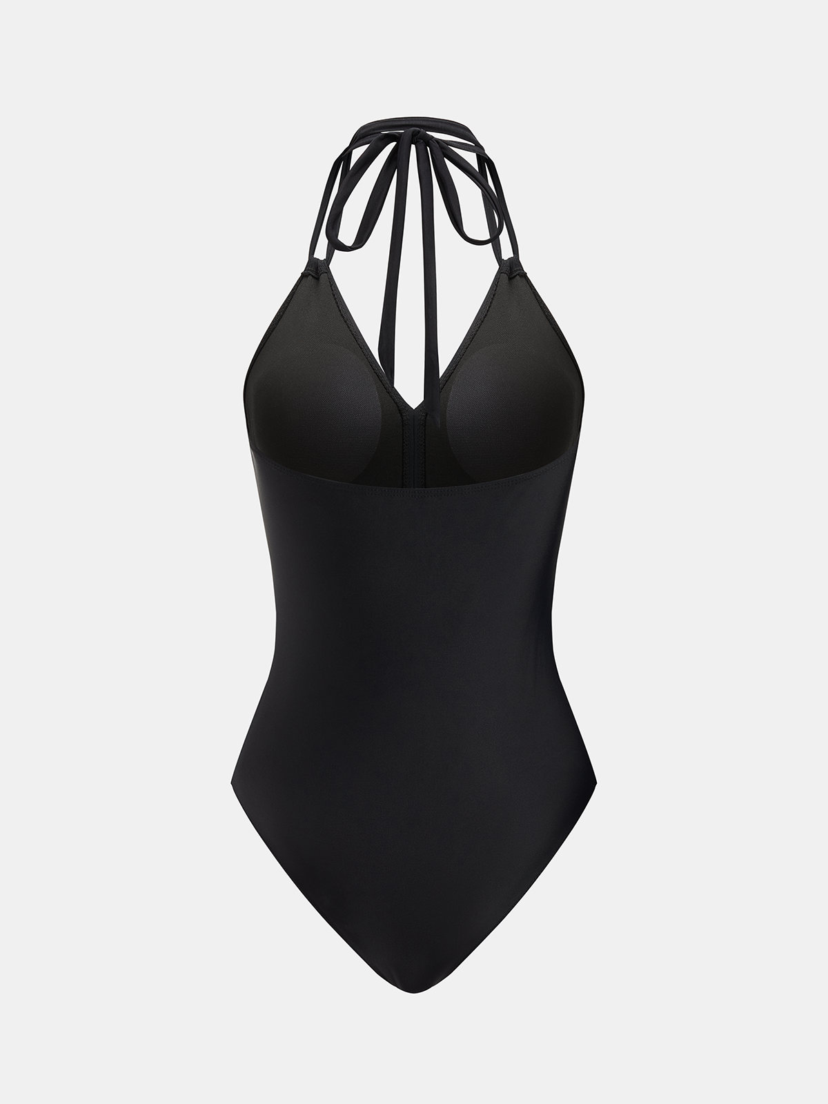 Crisscross Mesh Halter One Piece Swimsuit